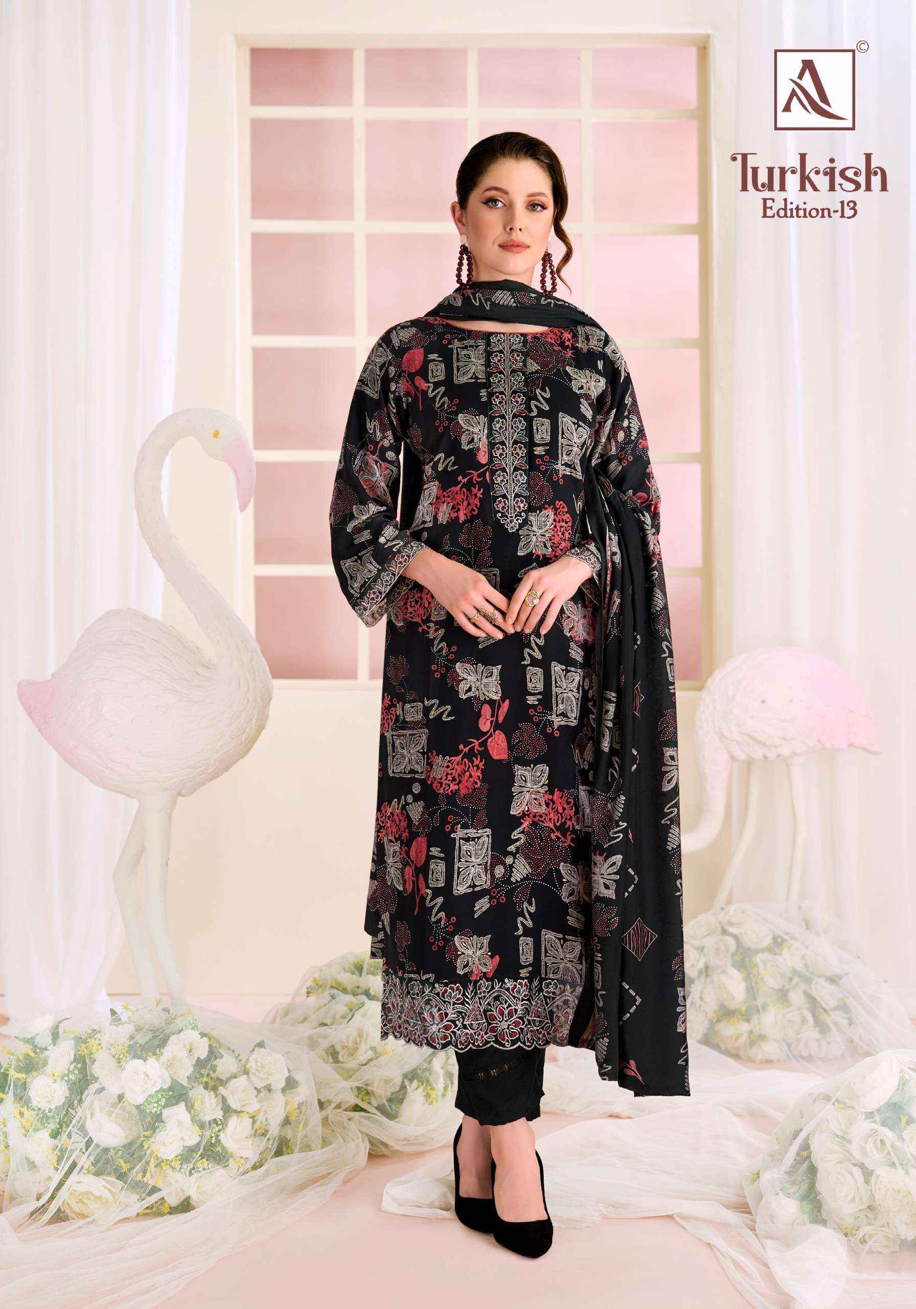 Alok Turkish Edition 13 Viscose Reyon Dress Material 6 pcs Catalogue