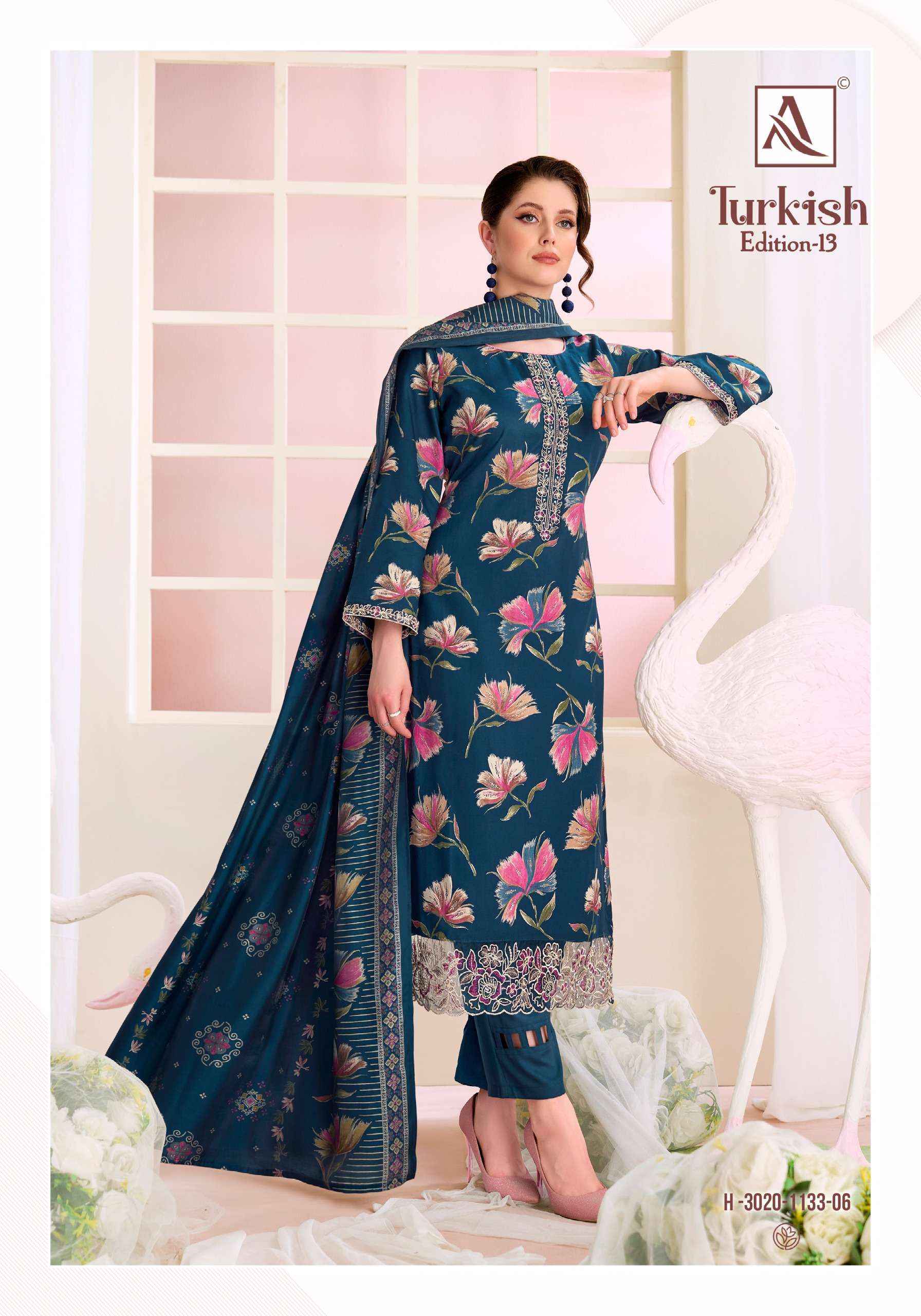 Alok Turkish Edition 13 Viscose Reyon Dress Material 6 pcs Catalogue