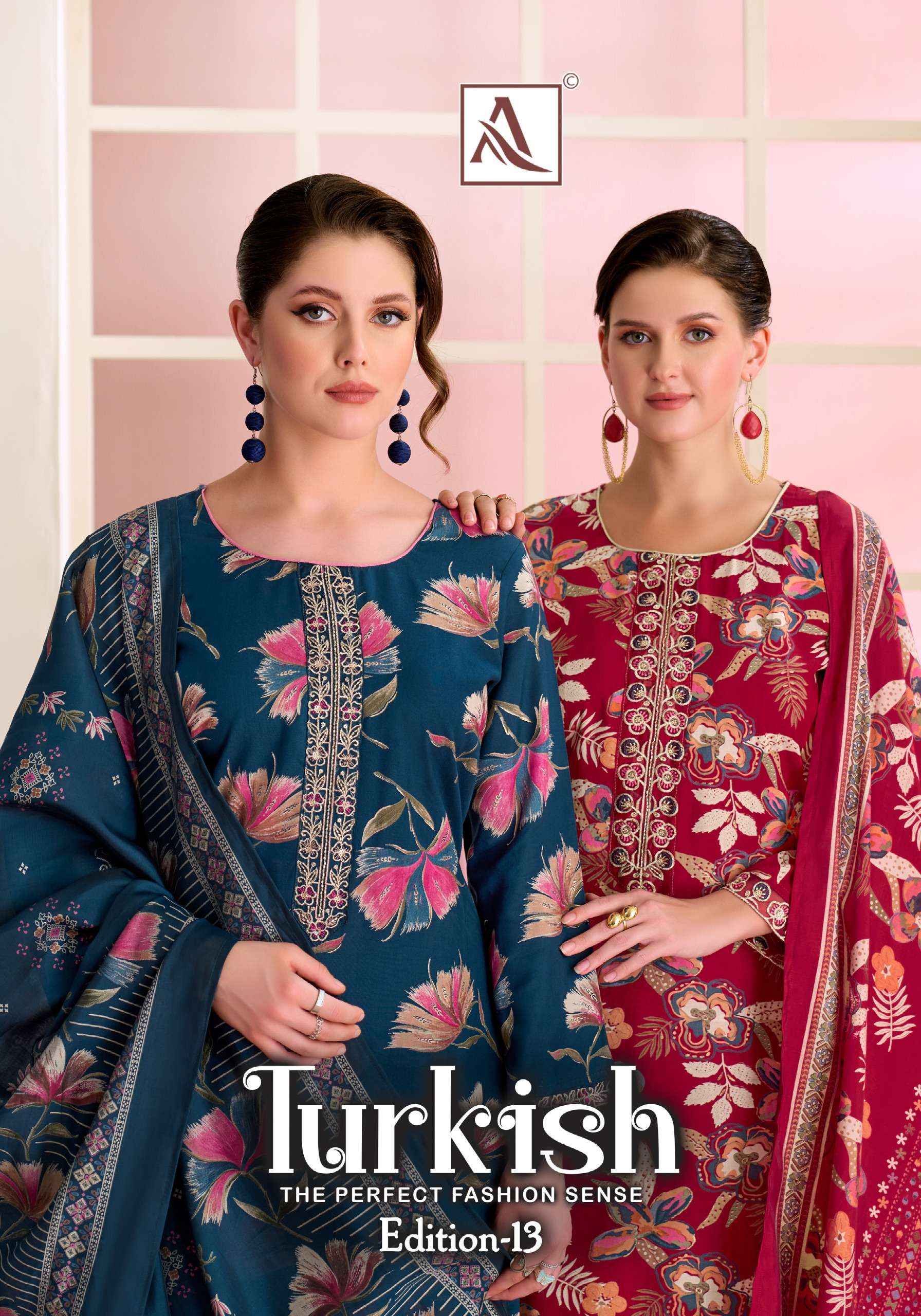 Alok Turkish Edition 13 Viscose Reyon Dress Material 6 pcs Catalogue