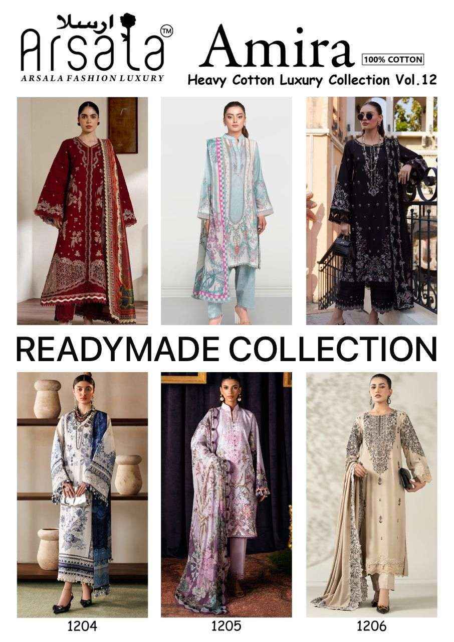 Arsala Fashion Amira Vol 12 Readymade Lawn Cotton Dress 6 pcs Catalogue