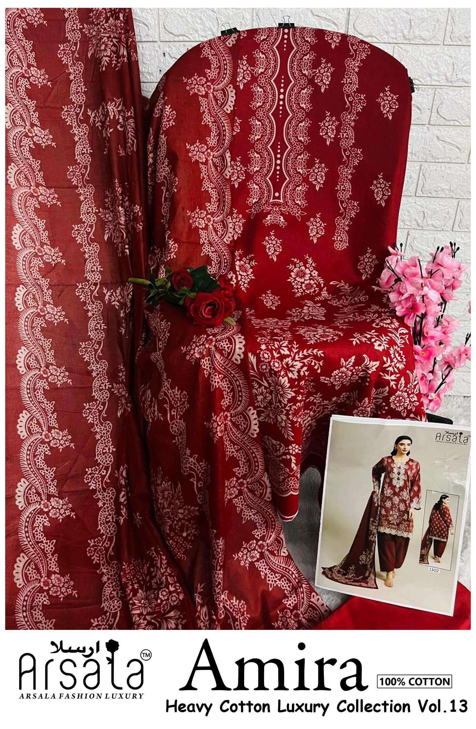 Arsala Fashion Amira Vol 13 Cotton Dress Material 6 pcs Catalogue