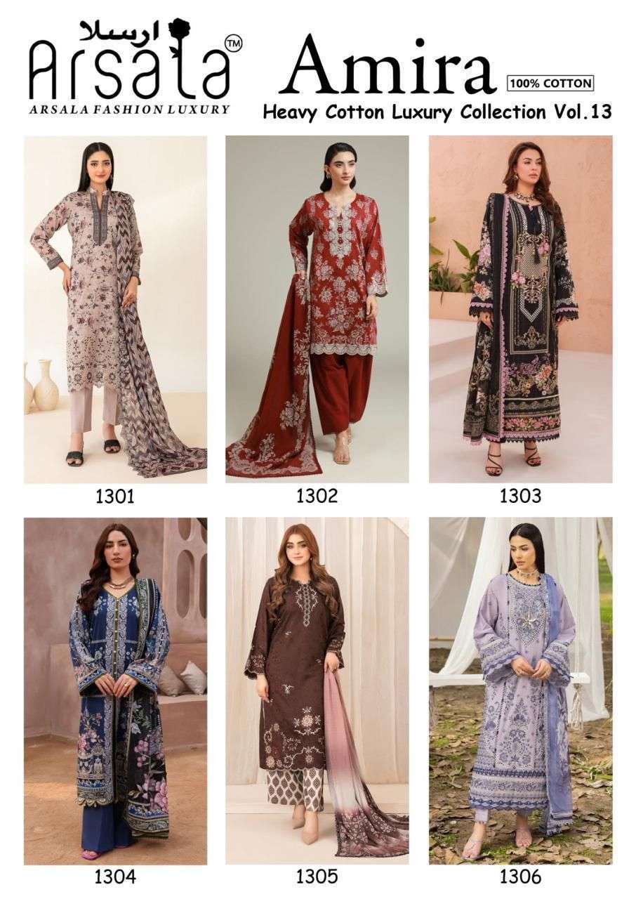 Arsala Fashion Amira Vol 13 Cotton Dress Material 6 pcs Catalogue