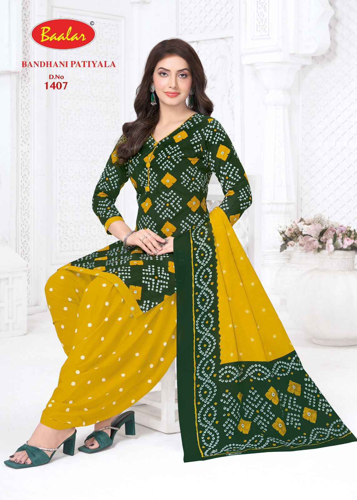 Baalar Bandhani Patiyala Vol 14 Cotton Dress Material 12 pcs Catalogue