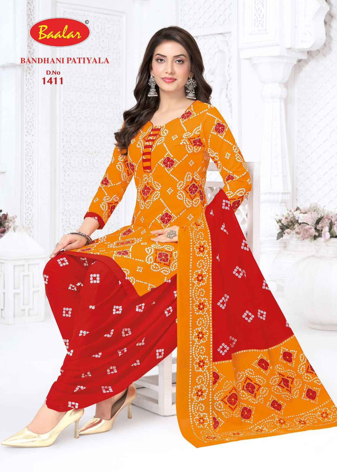 Baalar Bandhani Patiyala Vol 14 Cotton Dress Material 12 pcs Catalogue