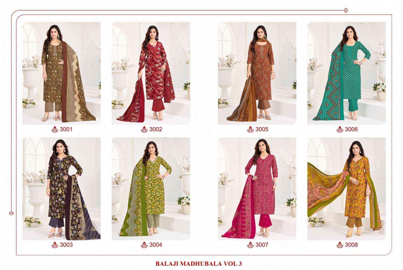Balaji Madhubala Vol 3 Readymade Cotton Dress 8 pcs Catalogue