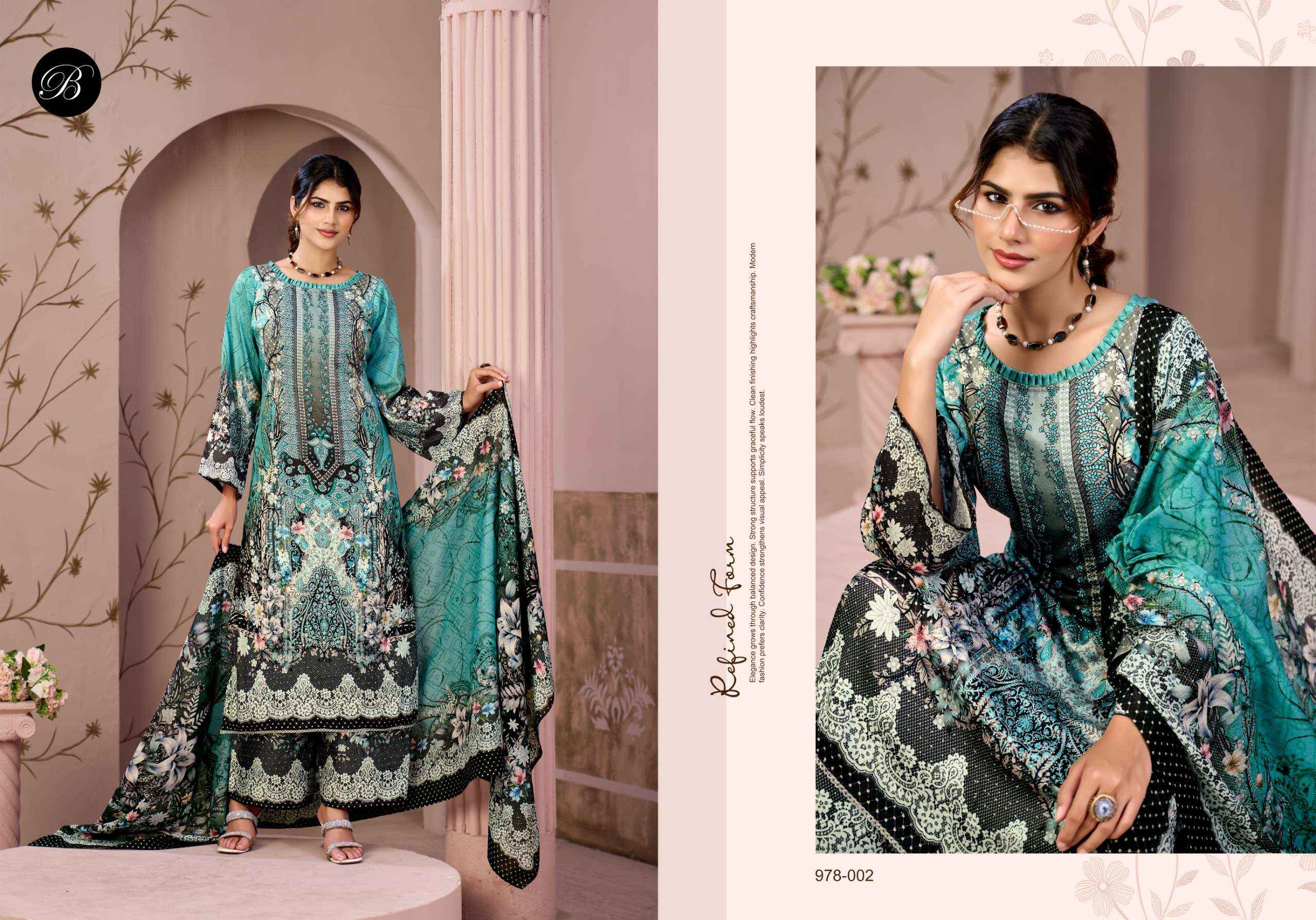Belliza Moon Light Jam Cotton Dress Material 4 pcs Cataloge