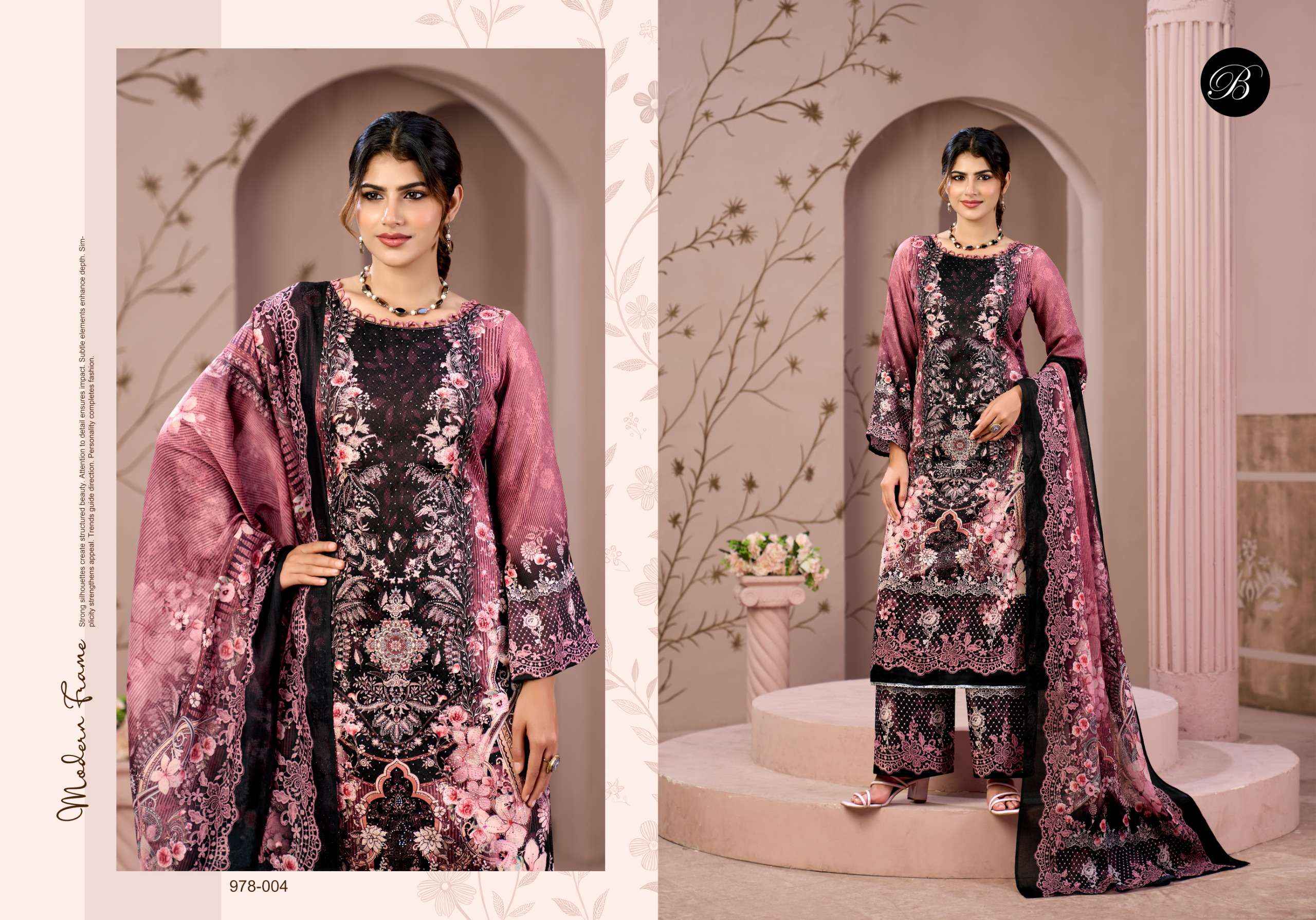 Belliza Moon Light Jam Cotton Dress Material 4 pcs Cataloge