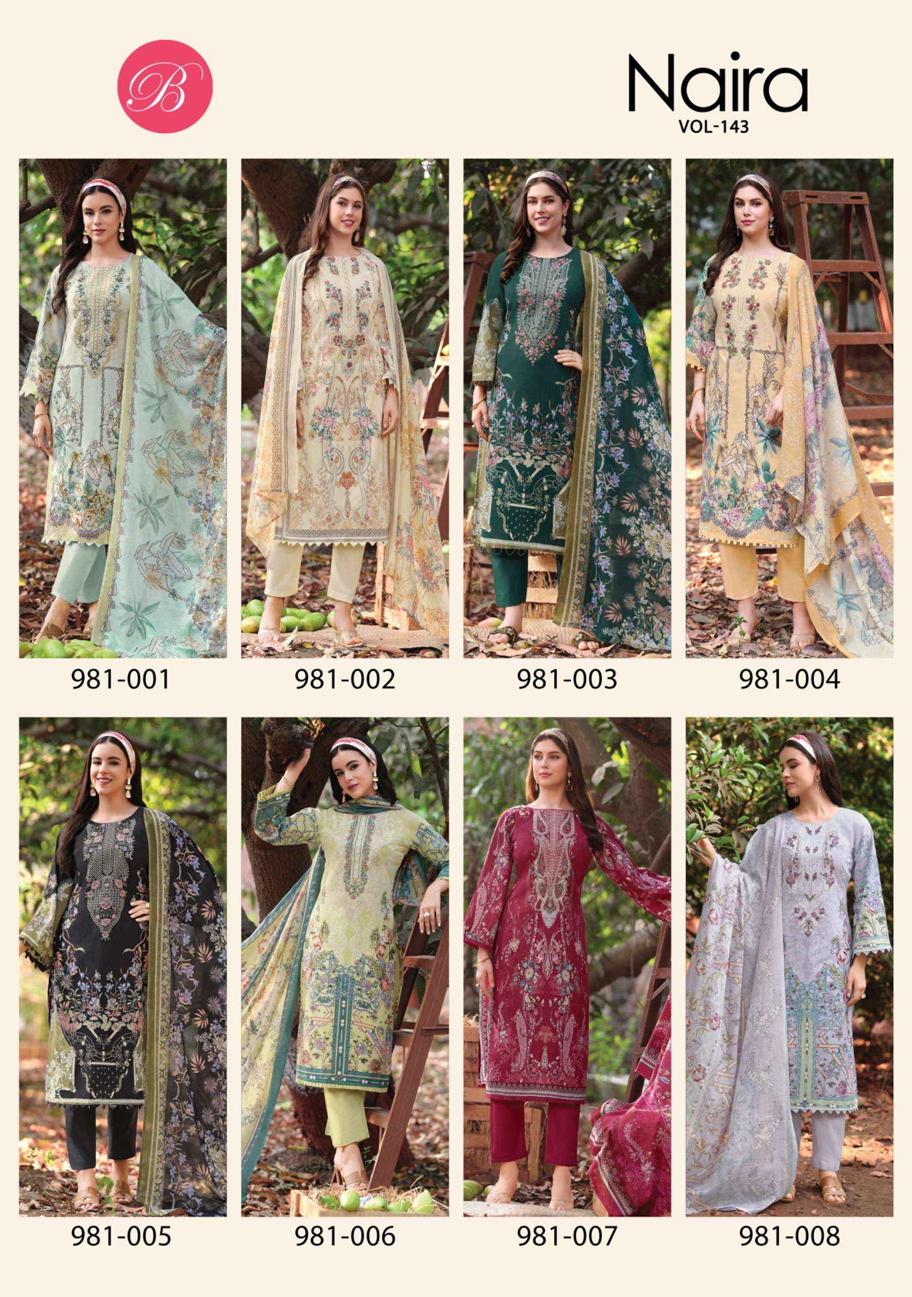 Belliza Naira Vol 143 Cotton Dress Material 8 pcs Cataloge