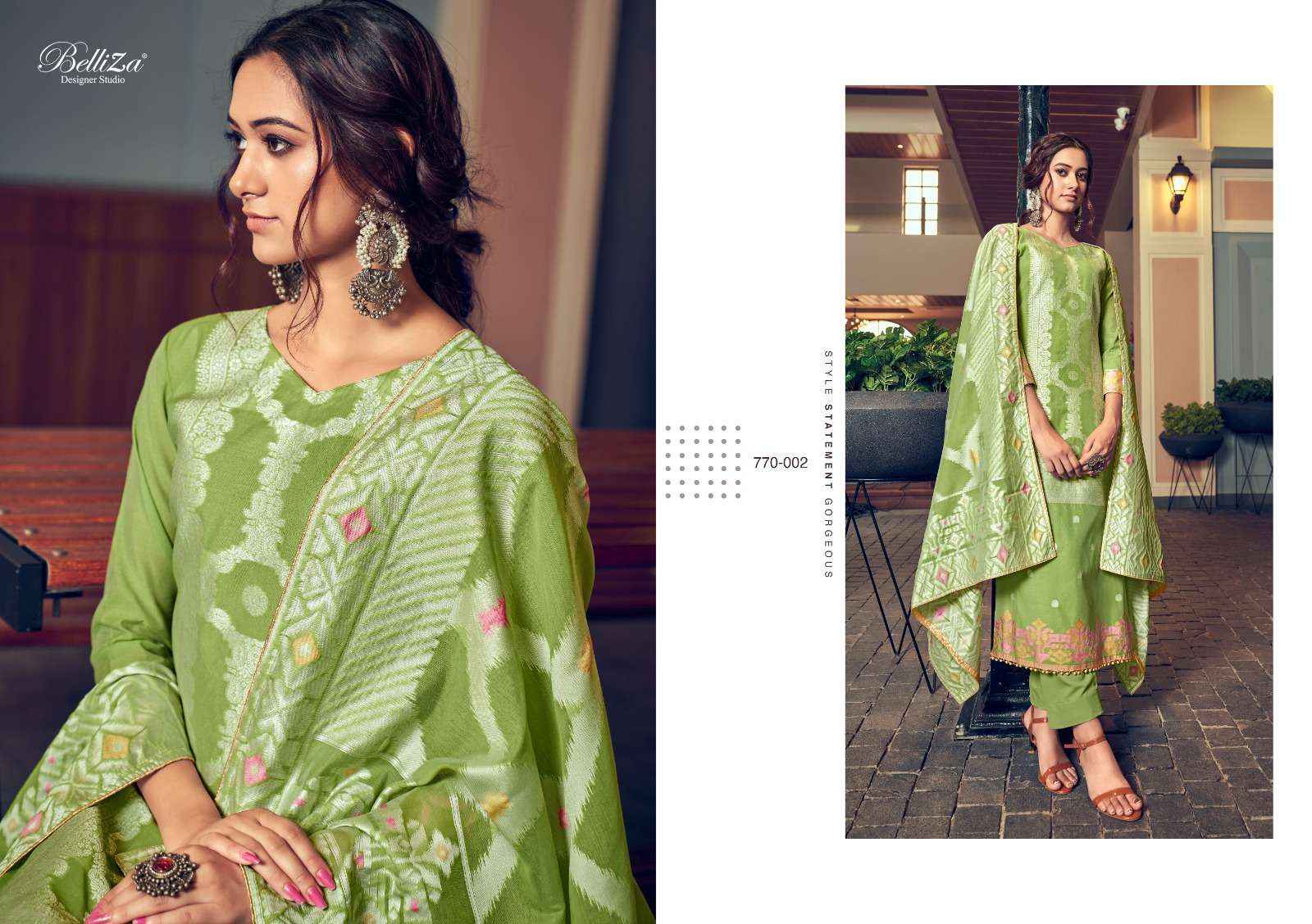Belliza Odhni Cotton Jacquard Dress Material 6 pcs Catalogue