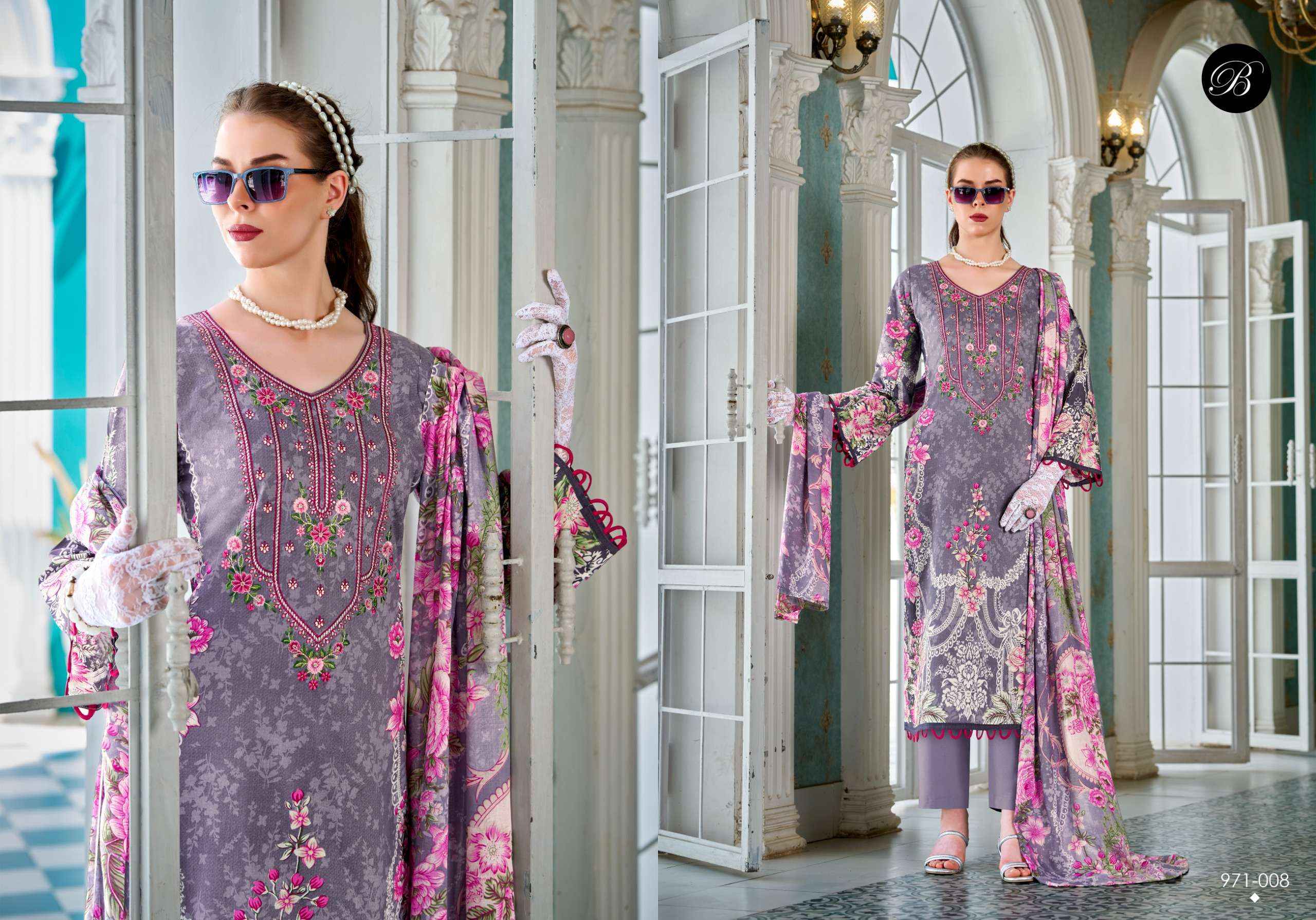 Belliza Riwayat Vol 17 Viscose Rayon Dress Material 8 pcs Catalogue