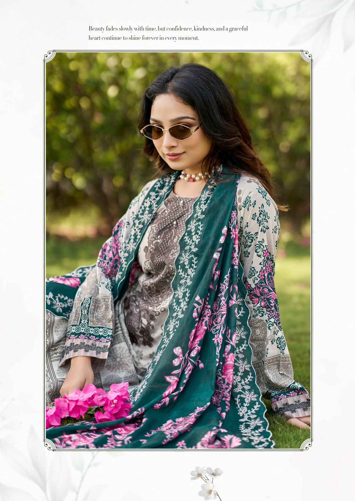 Cosmos Needle Impressions Vol 2 Lawn Cotton Dress Material 8 pcs Catalogue