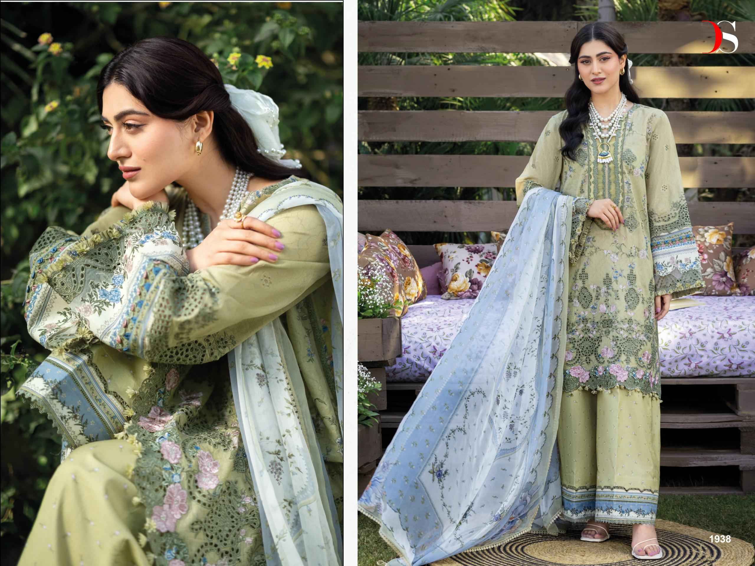 Deepsy Elaf Chikankari Cotton Dress Material 8 pcs Catalogue