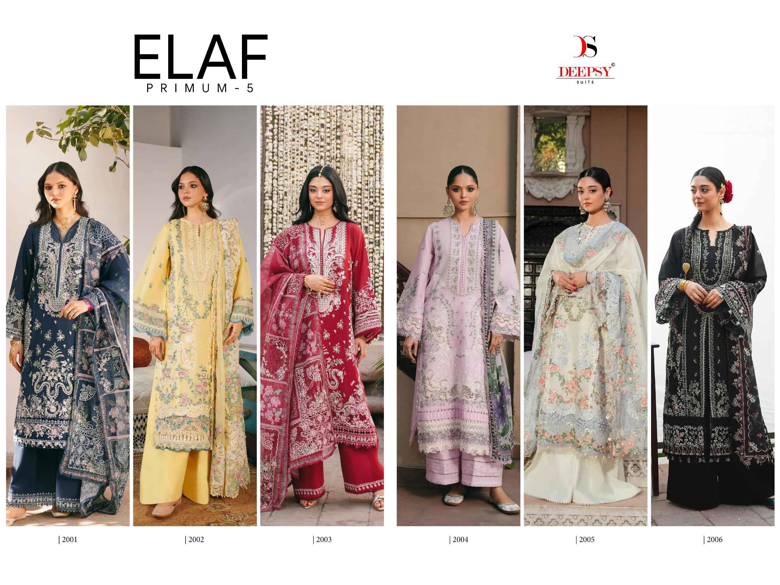 Deepsy Elaf Premium Vol 5 Cotton Dress Material 6 pcs Catalogue