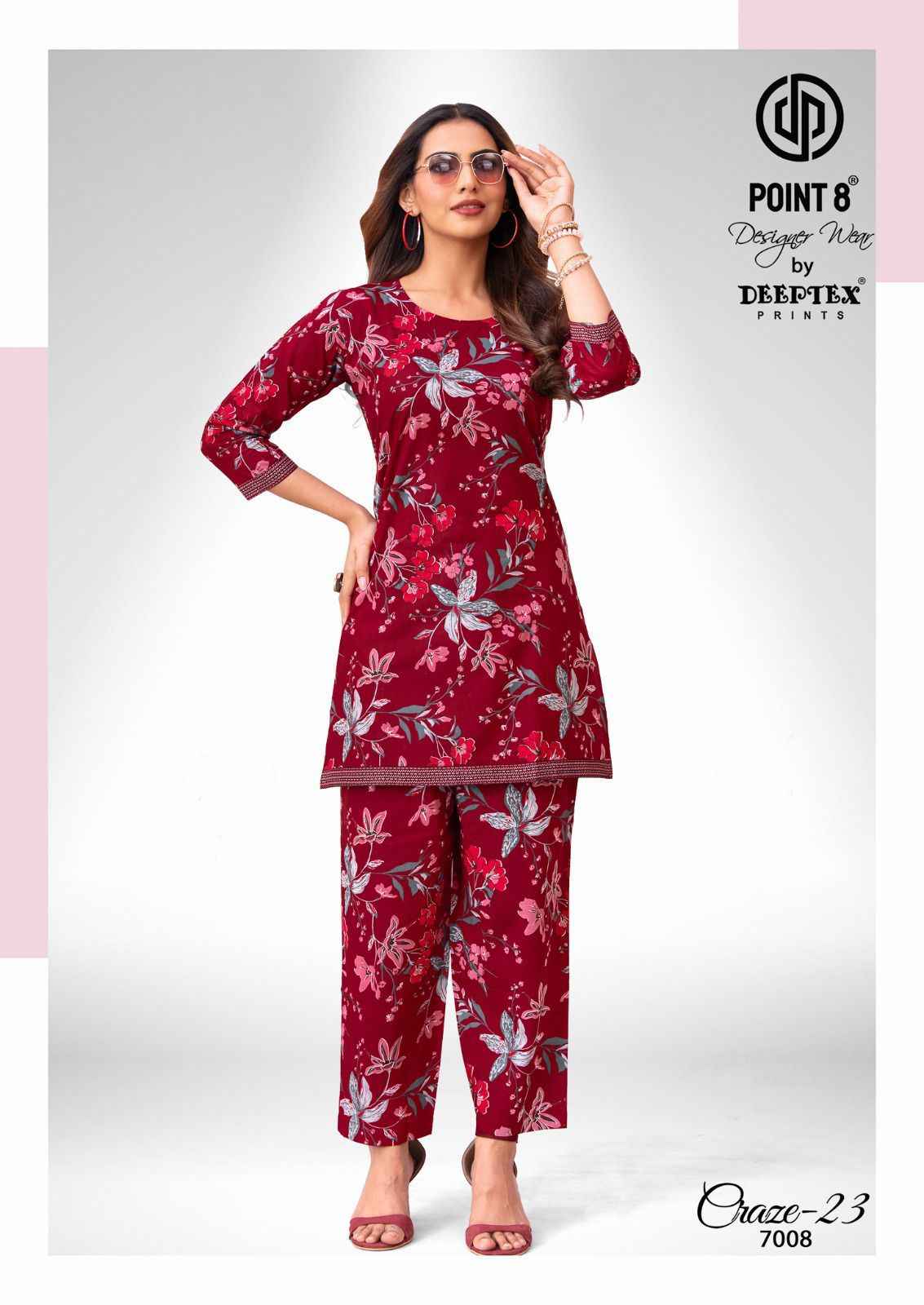 Deeptex Craze Vol 23 Vol 7 Cotton Co Ord Set 10 pcs Catalogue