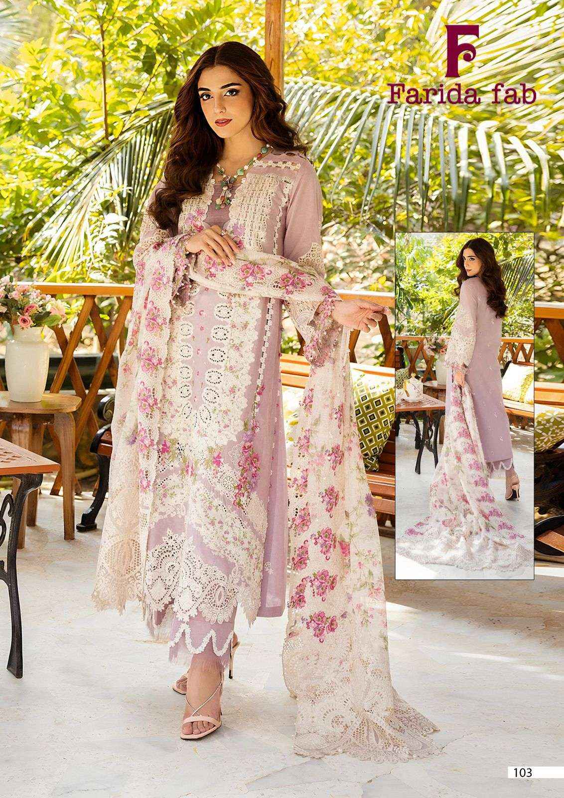 Farida Fab Bin Saeed Cotton Dress Material 6 pcs Catalogue