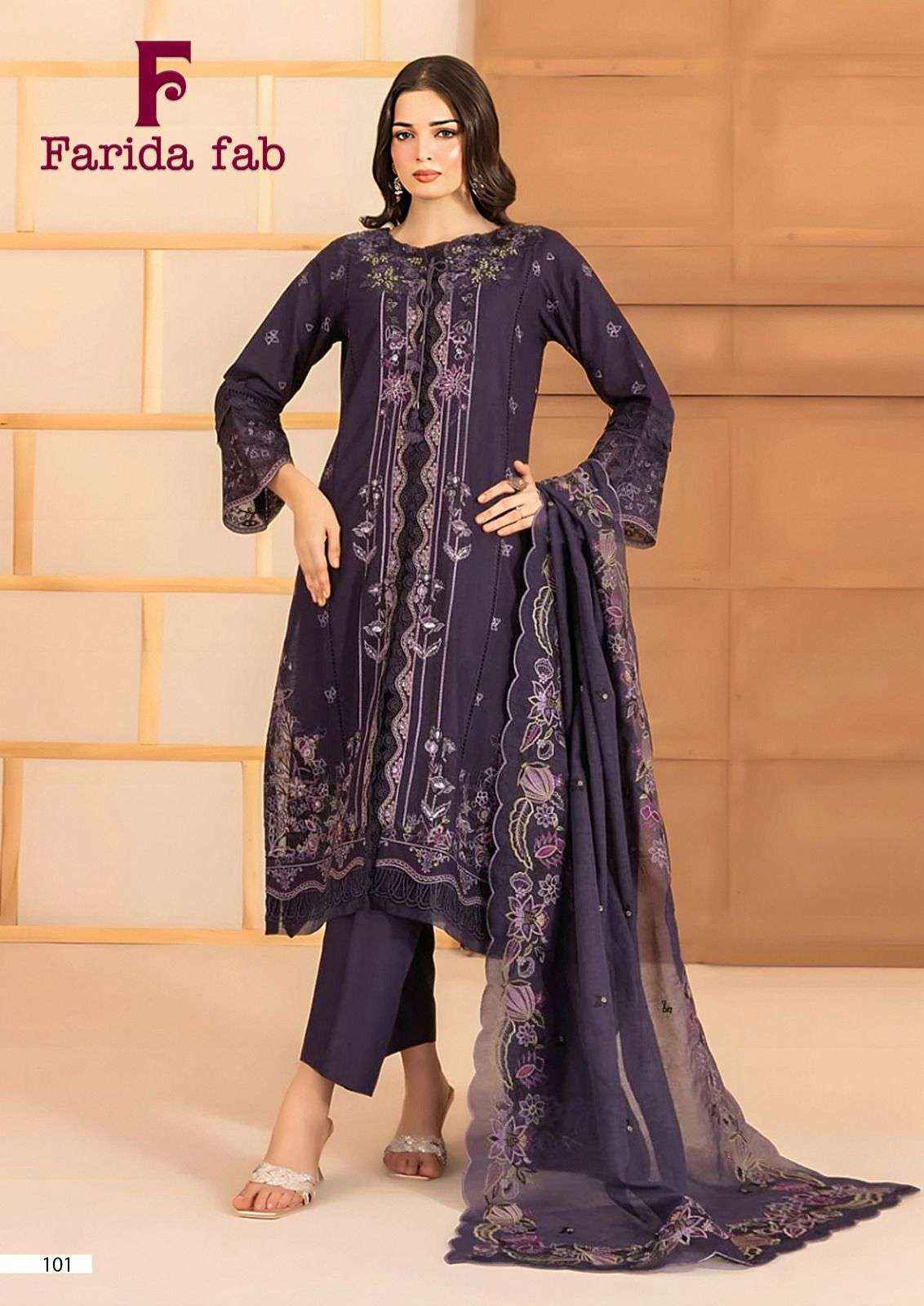 Farida Fab Bin Saeed Cotton Dress Material 6 pcs Catalogue