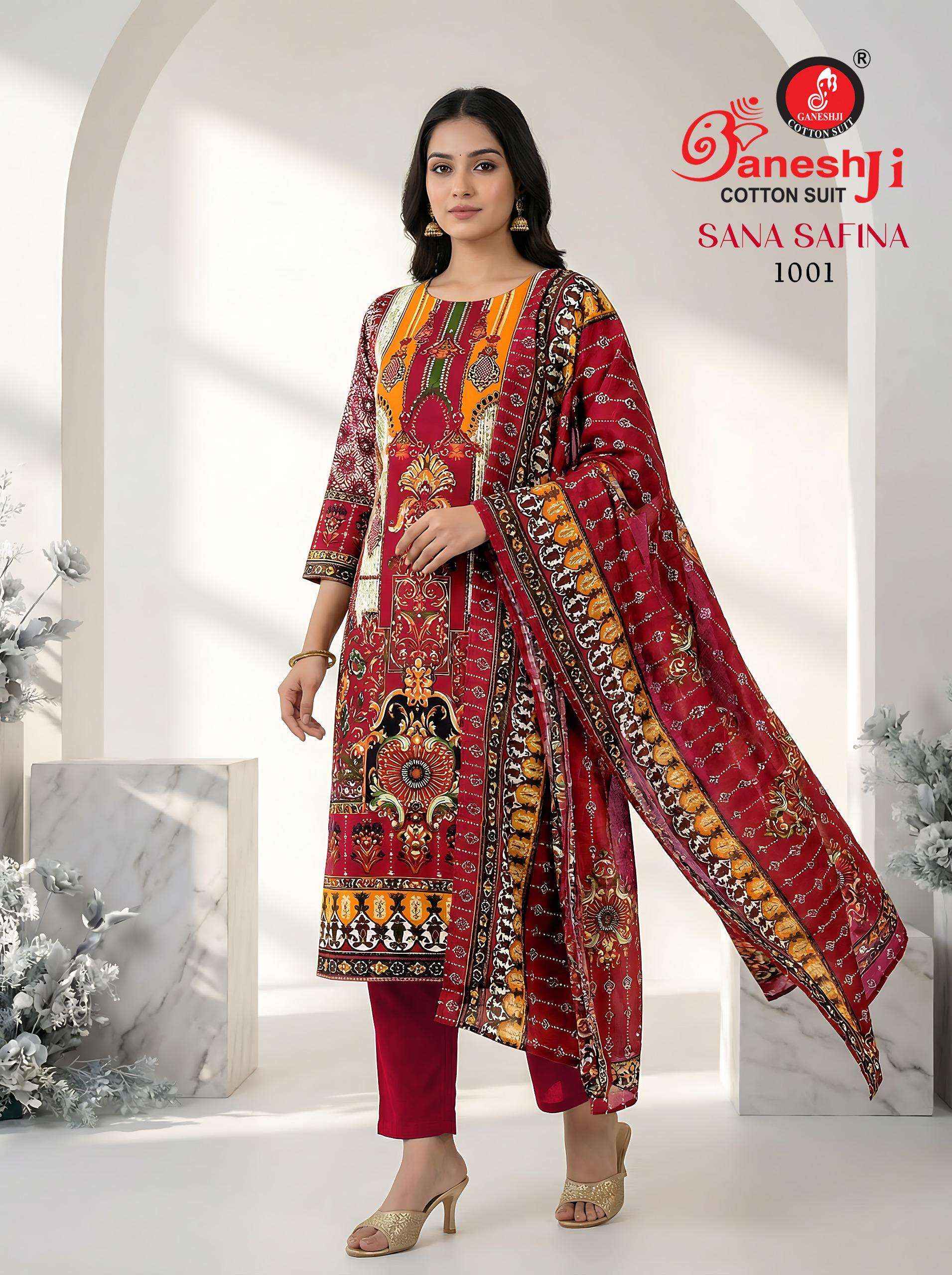 Ganesh Ji Sana Safina Vol 1 Cotton Dress Material 8 pcs Catalogue