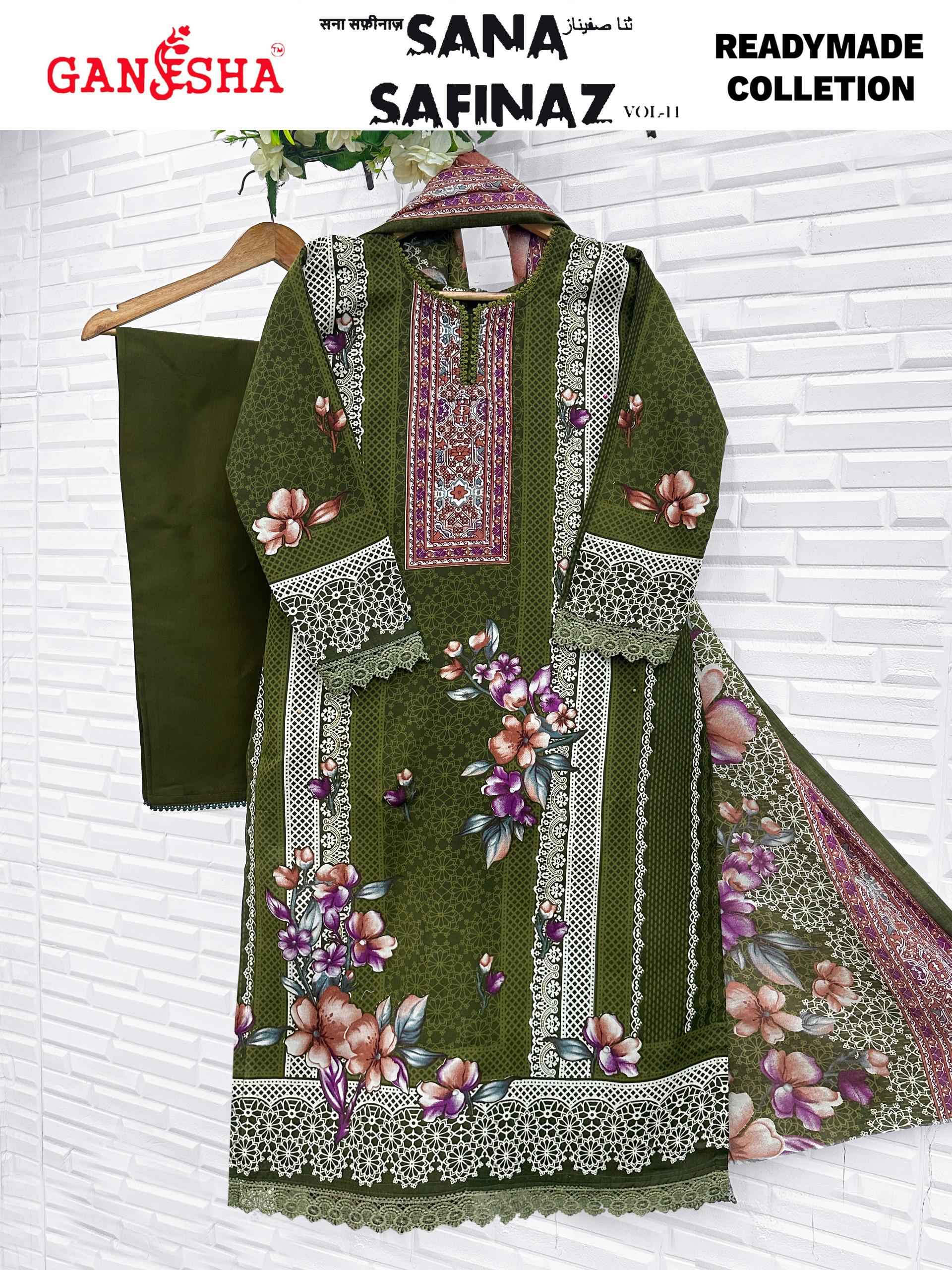 Ganesha Sana Safinaz Vol 11 Readymade Cotton Dress 8 pcs Catalogue