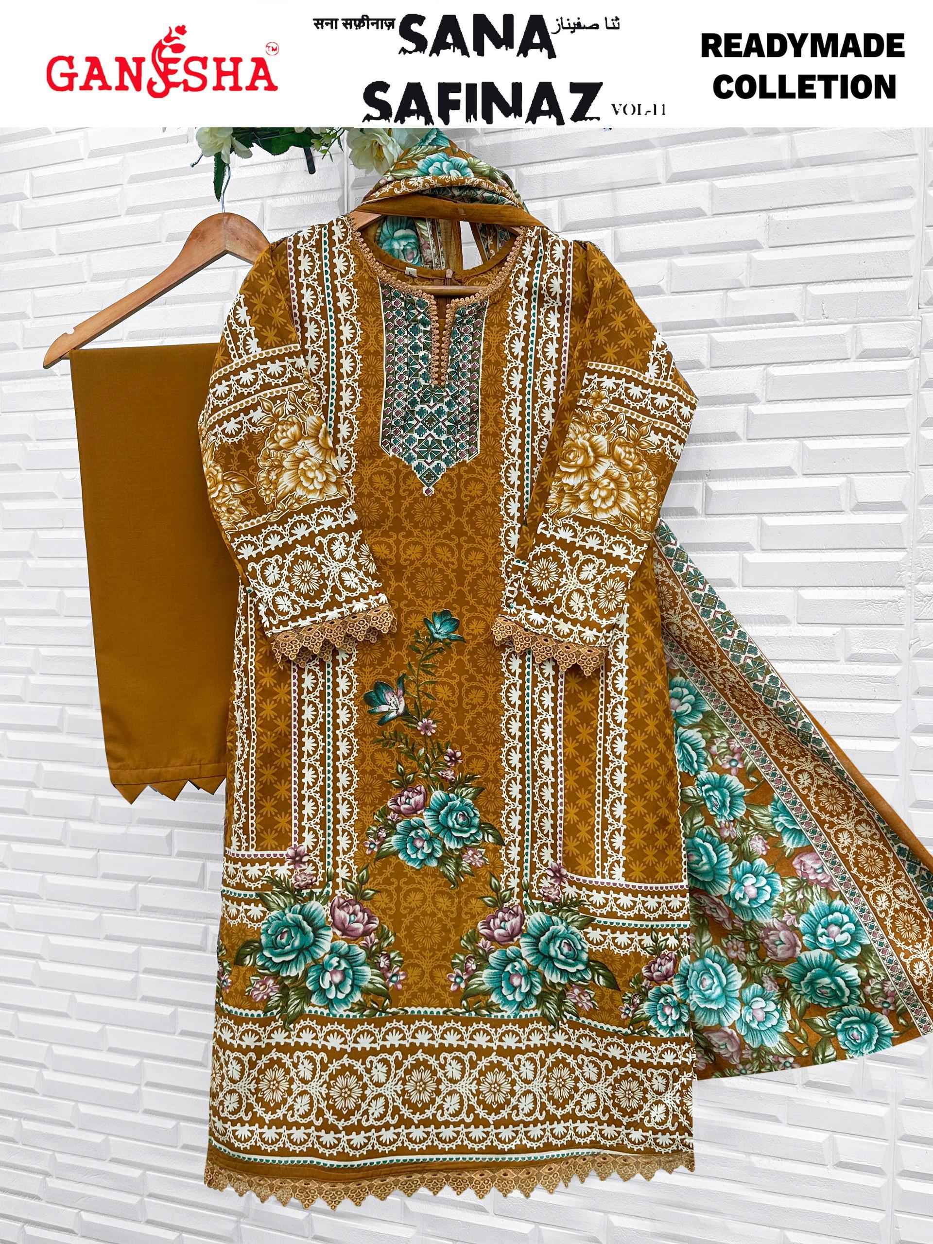 Ganesha Sana Safinaz Vol 11 Readymade Cotton Dress 8 pcs Catalogue