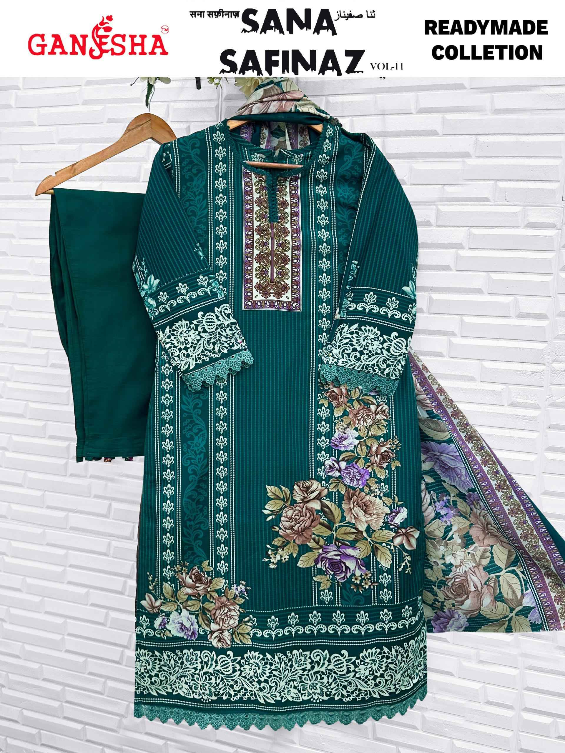 Ganesha Sana Safinaz Vol 11 Readymade Cotton Dress 8 pcs Catalogue