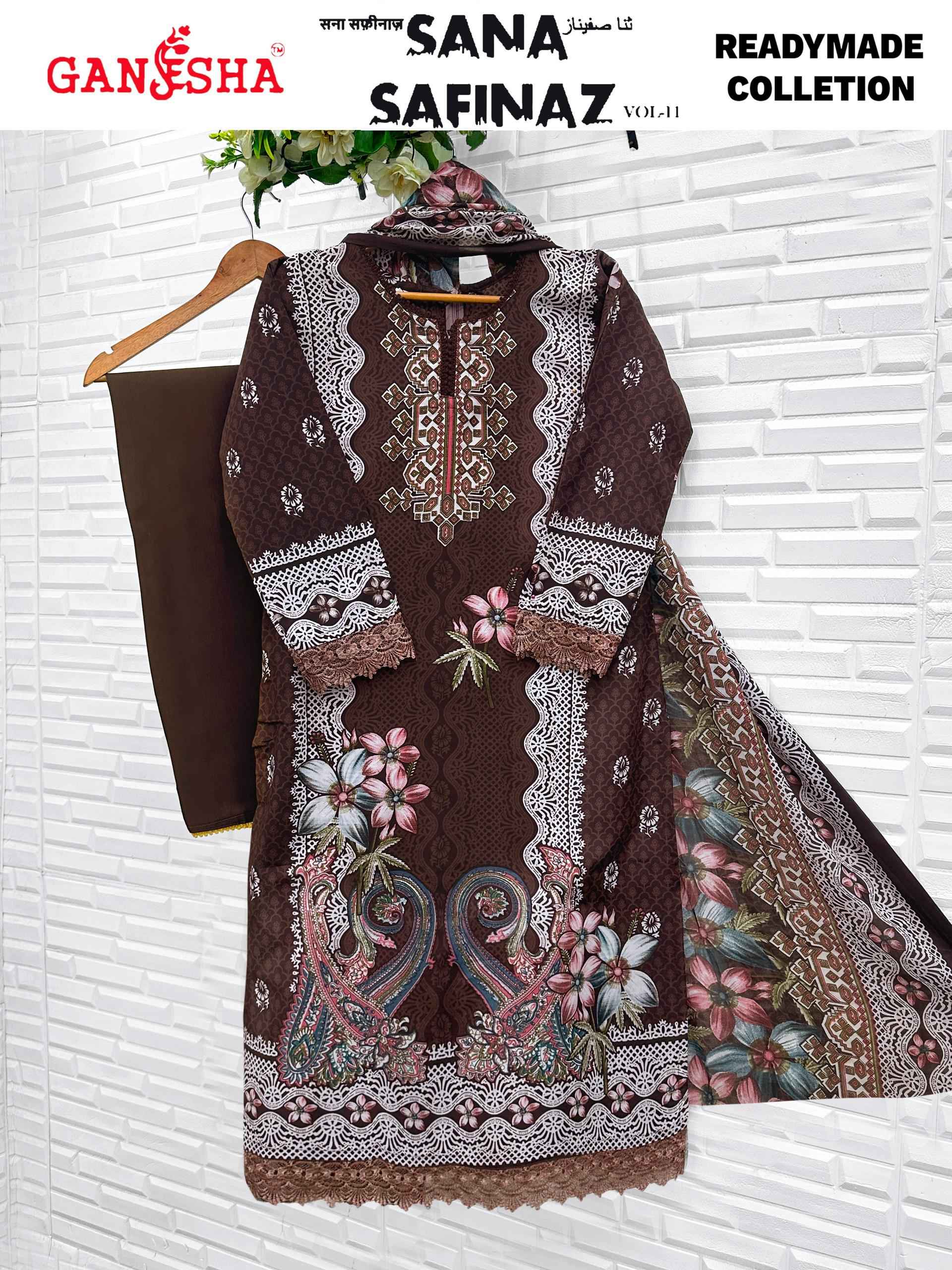 Ganesha Sana Safinaz Vol 11 Readymade Cotton Dress 8 pcs Catalogue