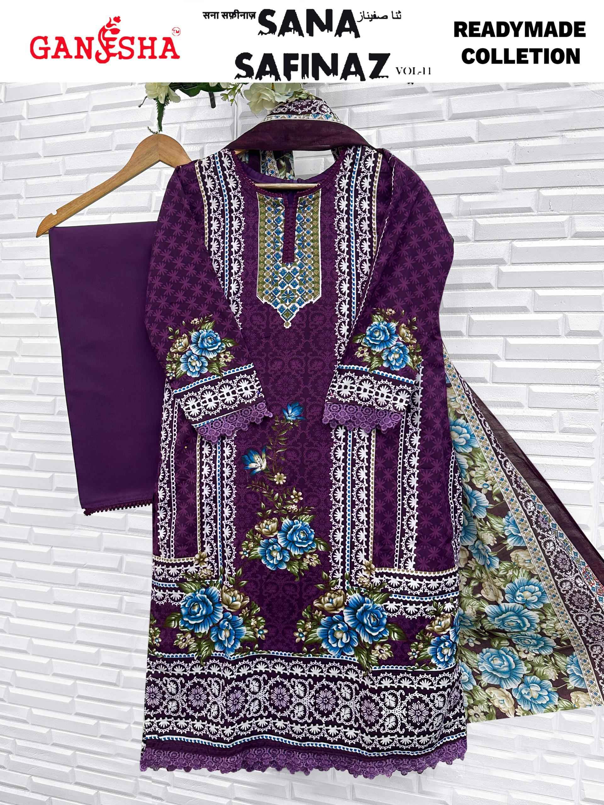 Ganesha Sana Safinaz Vol 11 Readymade Cotton Dress 8 pcs Catalogue