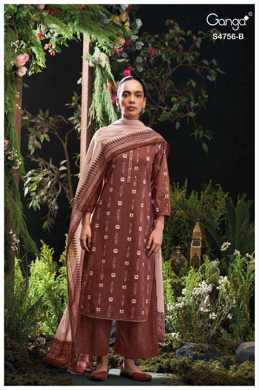 Ganga Nityasha 4756 Cotton Dress Material 4 pcs Catalogue