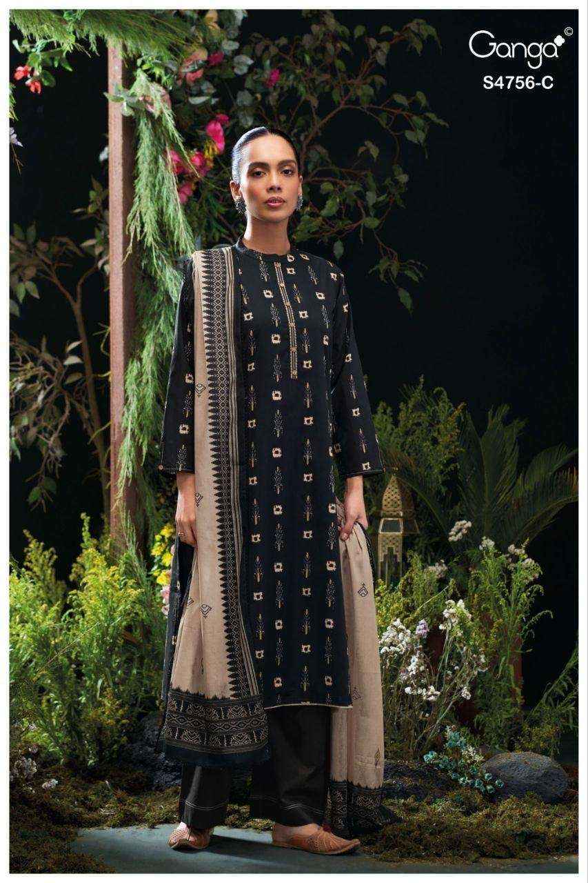 Ganga Nityasha 4756 Cotton Dress Material 4 pcs Catalogue