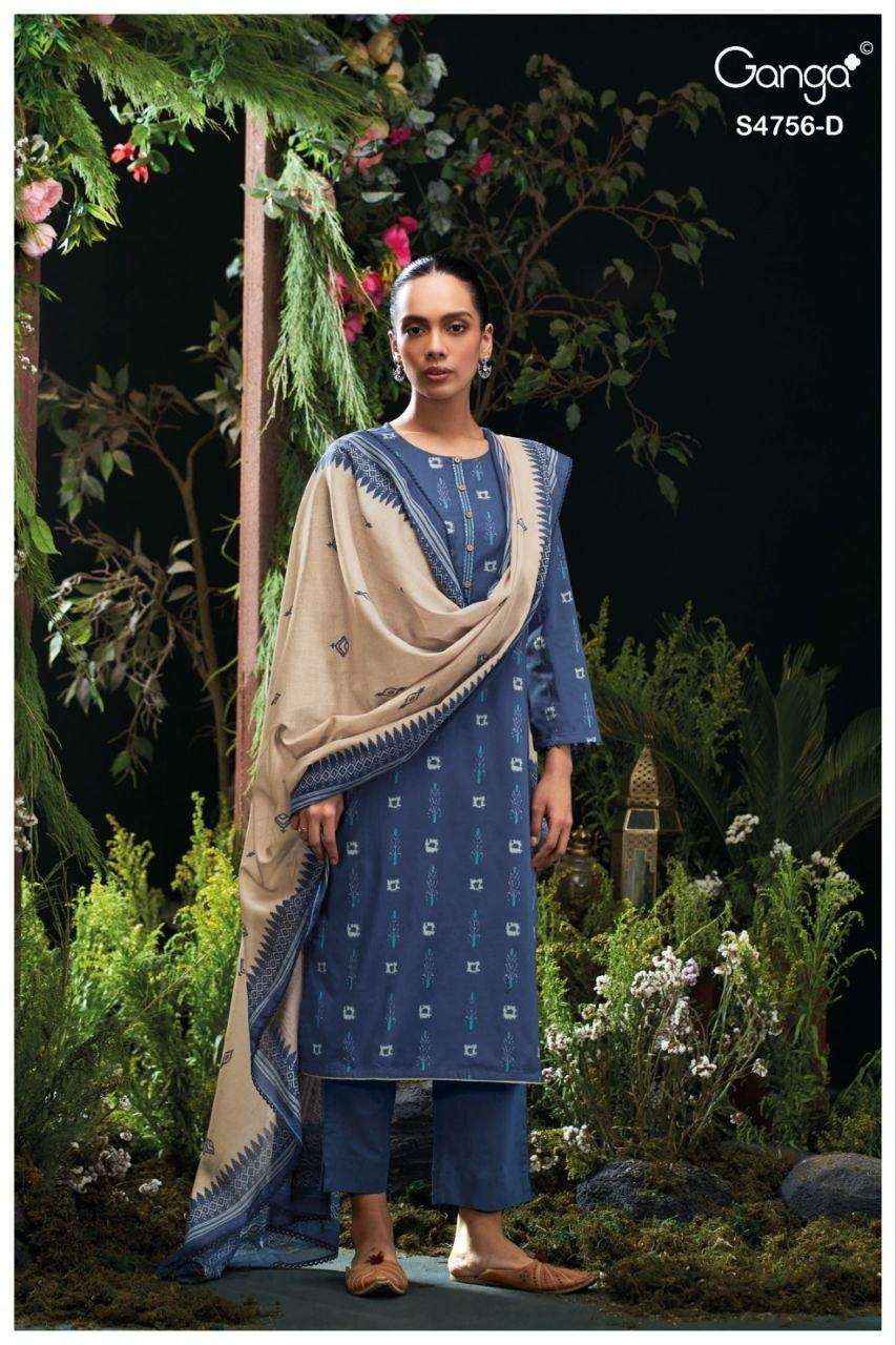 Ganga Nityasha 4756 Cotton Dress Material 4 pcs Catalogue