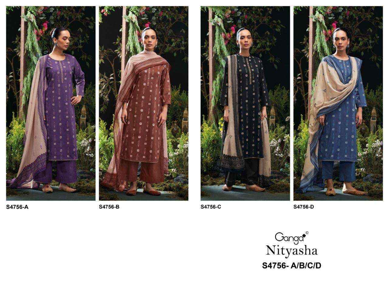 Ganga Nityasha 4756 Cotton Dress Material 4 pcs Catalogue