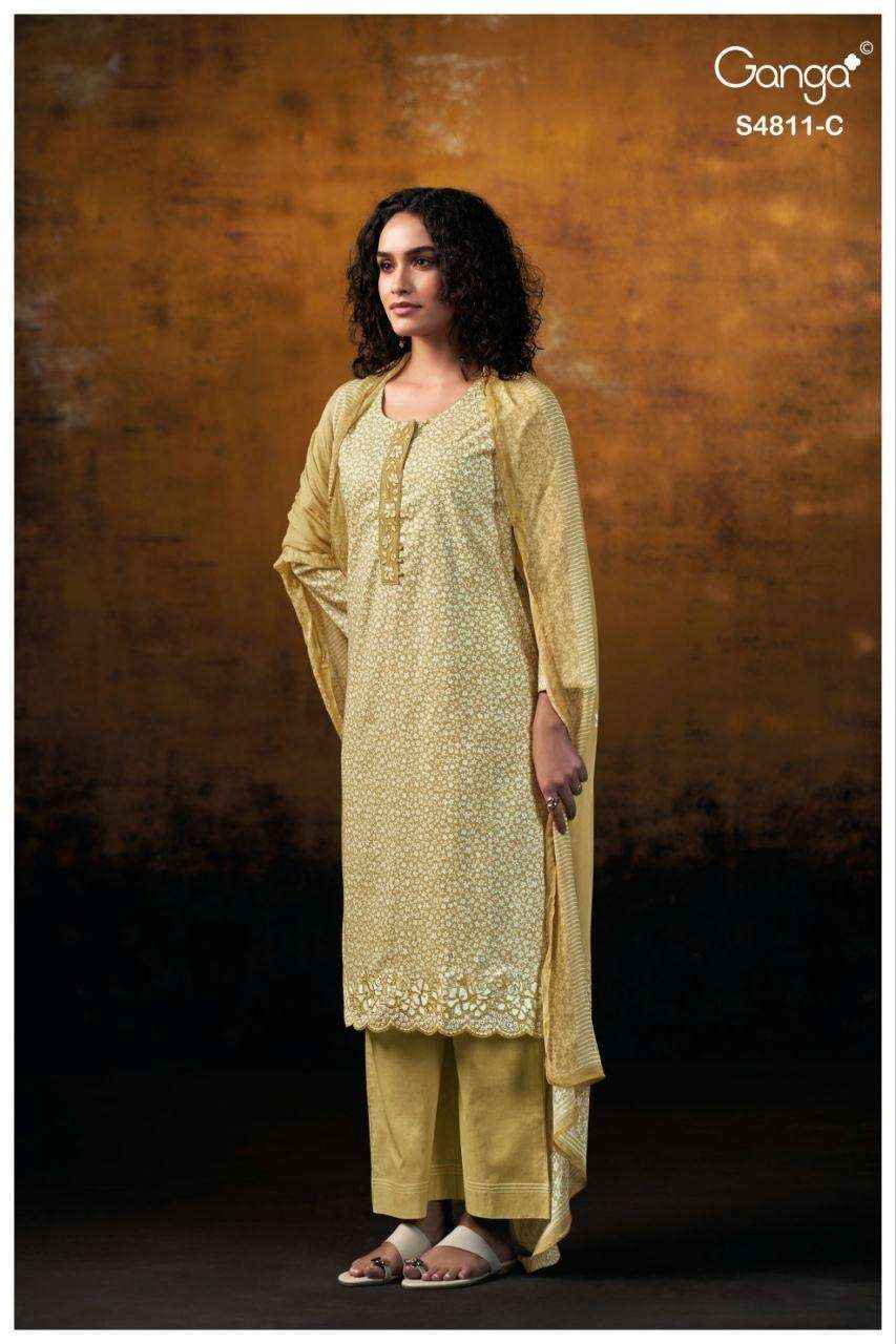 Ganga Ramya 4811 Cotton Dress Material 4 pcs Catalogue
