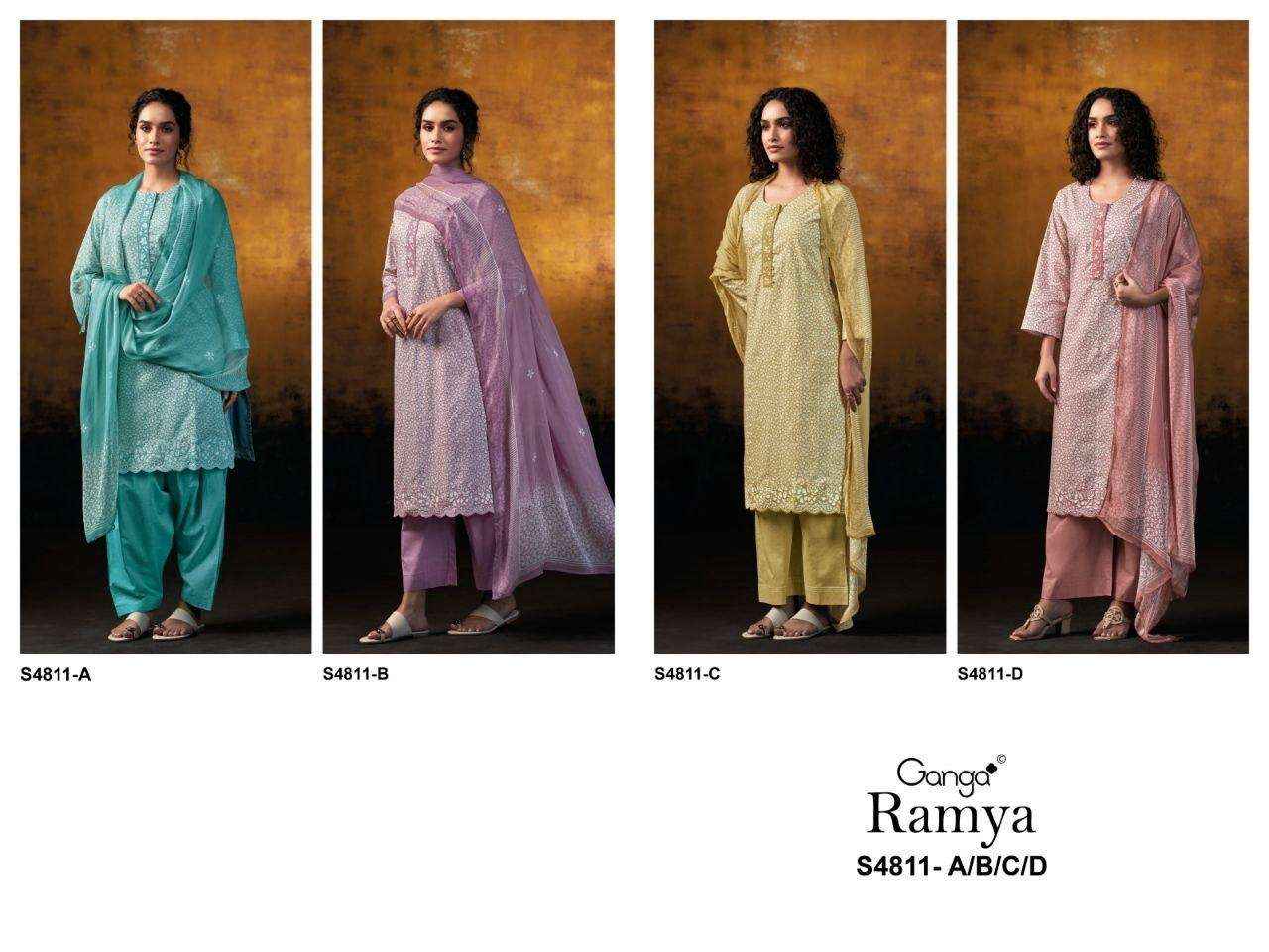 Ganga Ramya 4811 Cotton Dress Material 4 pcs Catalogue