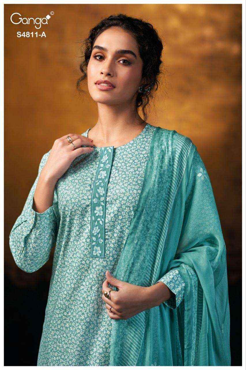 Ganga Ramya 4811 Cotton Dress Material 4 pcs Catalogue