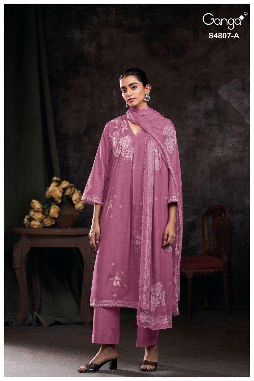 Ganga Rishvya 4807 Cotton Dress Material 4 pcs Catalogue