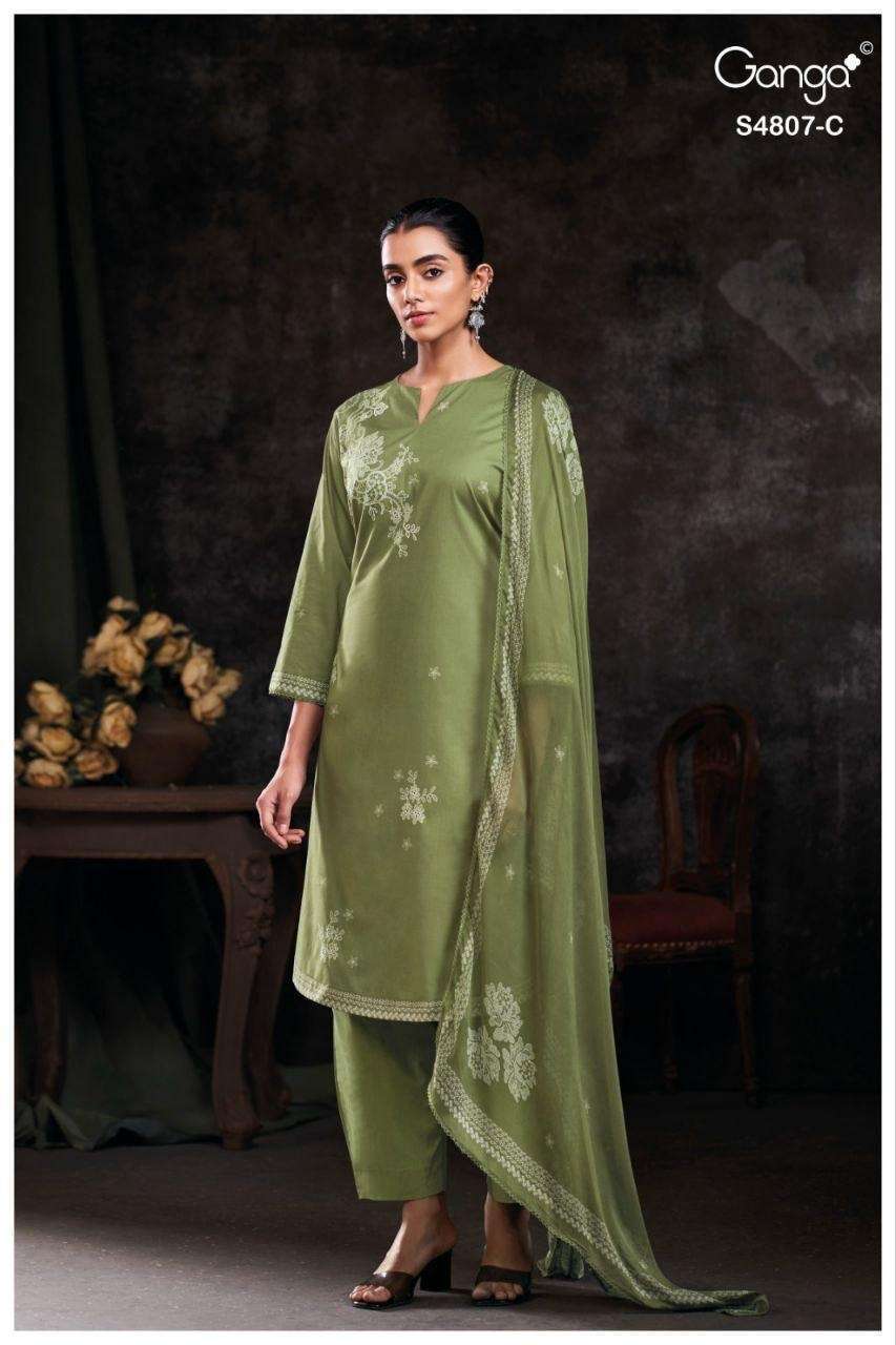 Ganga Rishvya 4807 Cotton Dress Material 4 pcs Catalogue