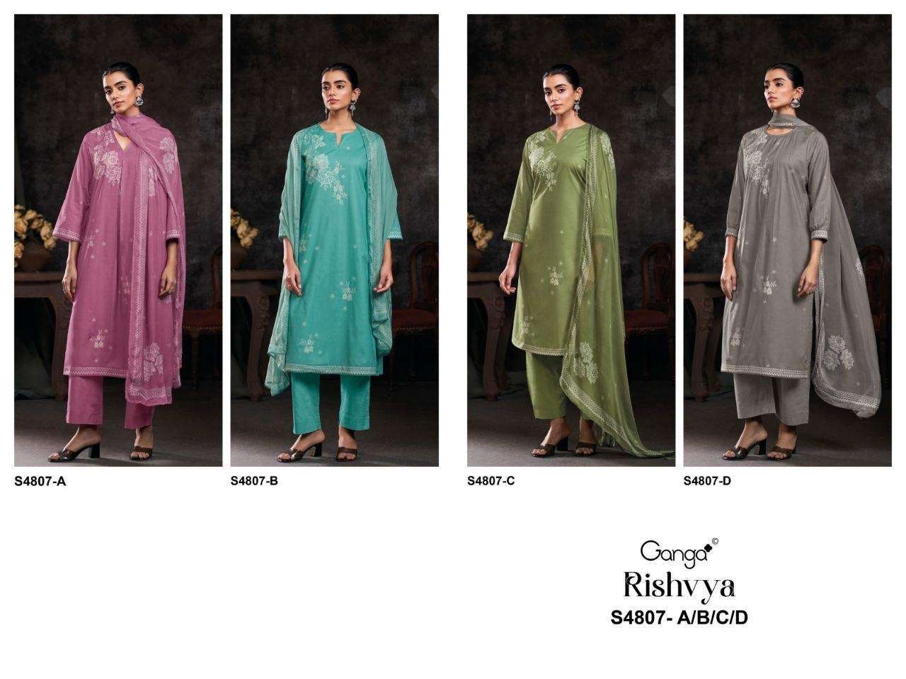 Ganga Rishvya 4807 Cotton Dress Material 4 pcs Catalogue