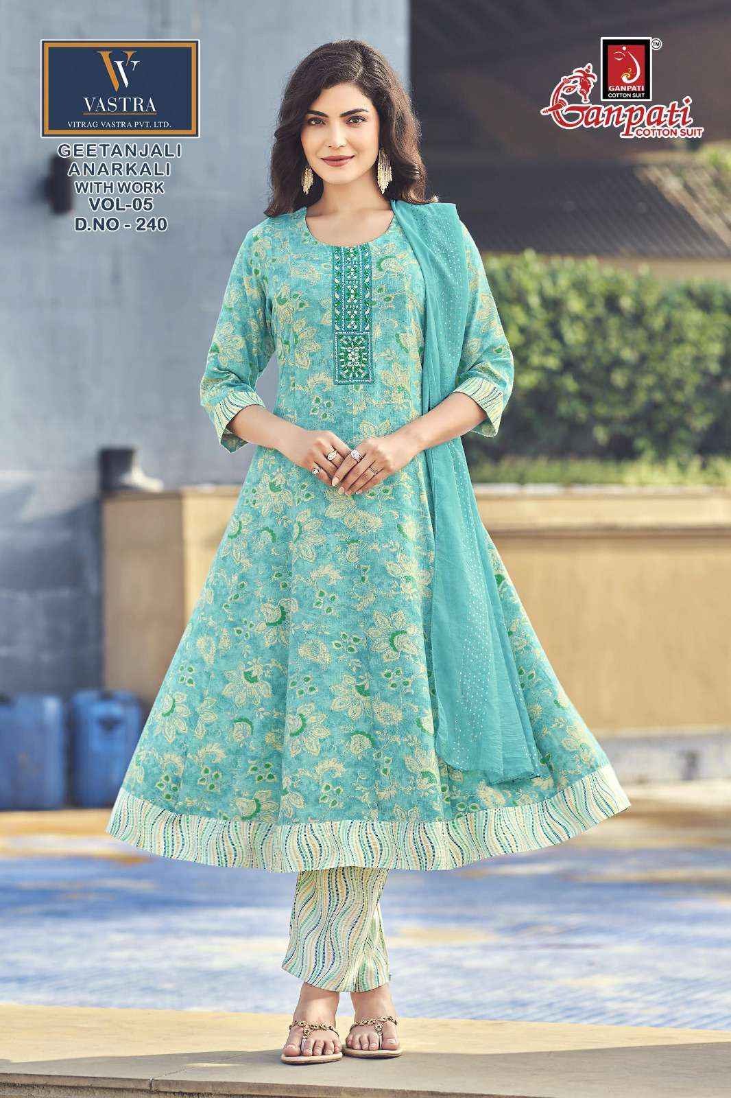 Ganpati Gitanjali Anarkali Vol 5 Readymade Rayon Slub Dress 12 pcs Catalogue