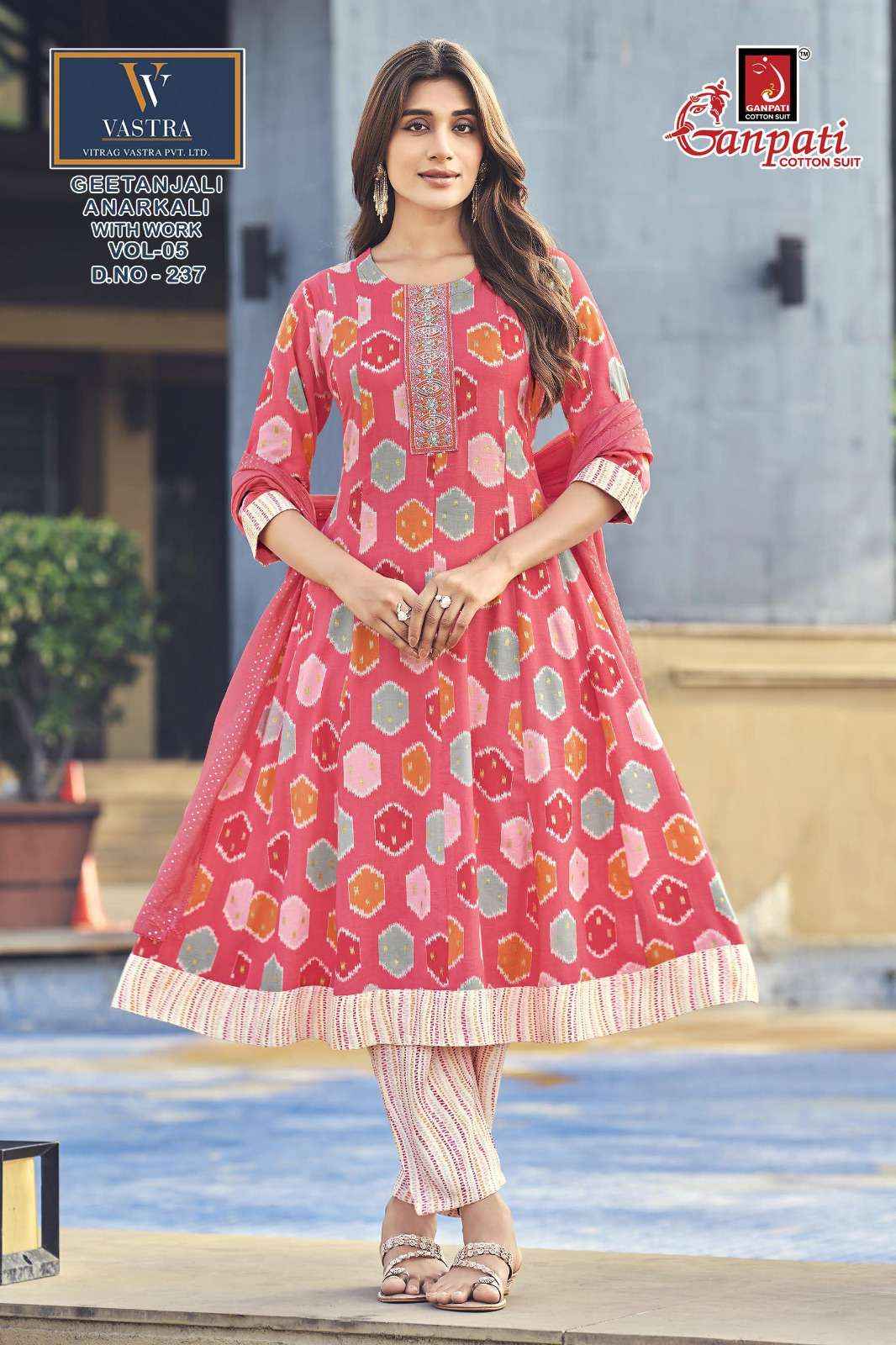 Ganpati Gitanjali Anarkali Vol 5 Readymade Rayon Slub Dress 12 pcs Catalogue