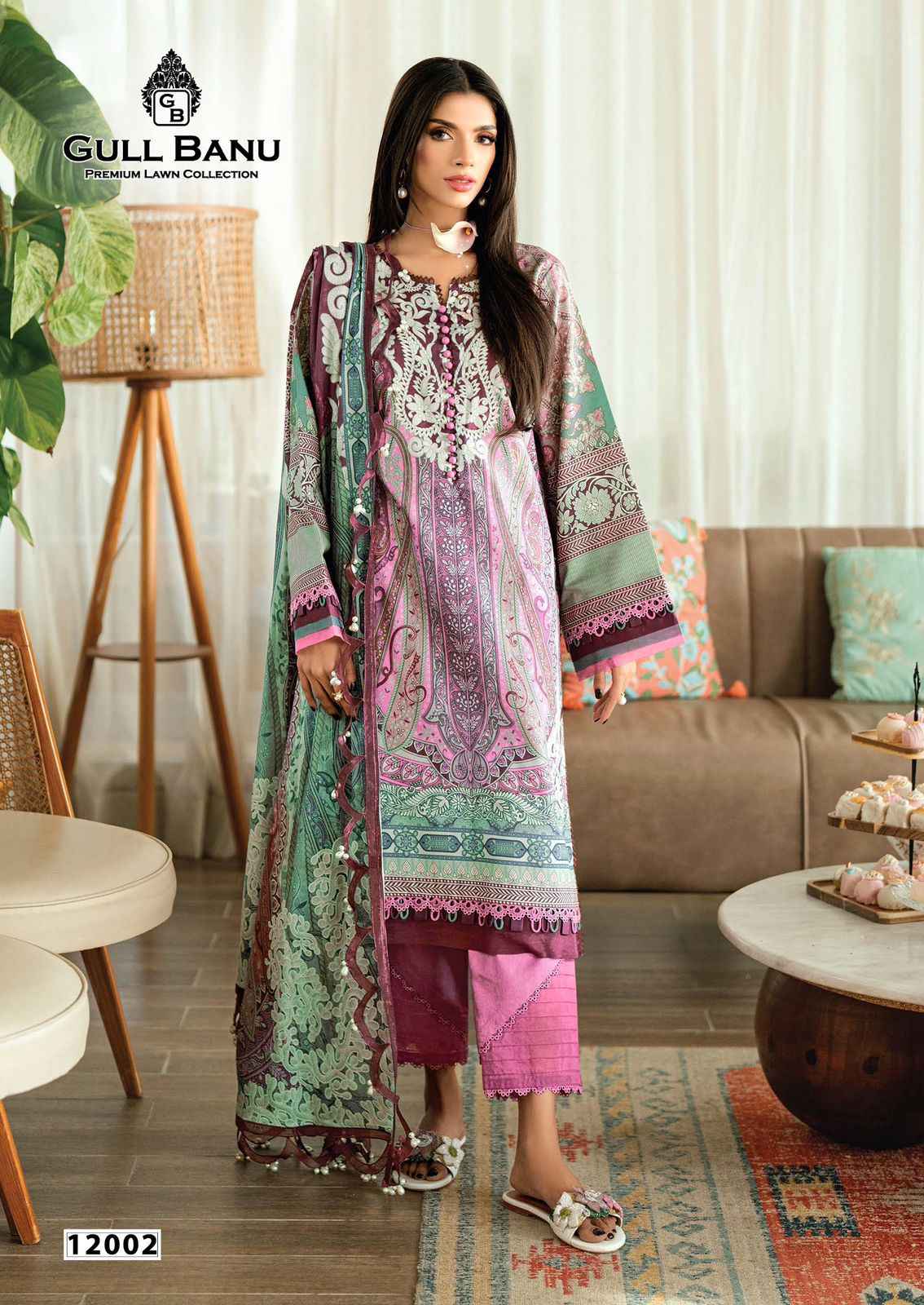 Gull Aahmed Gull Banu Vol 12 Cambric Cotton Dress Material 6 pcs Catalogue