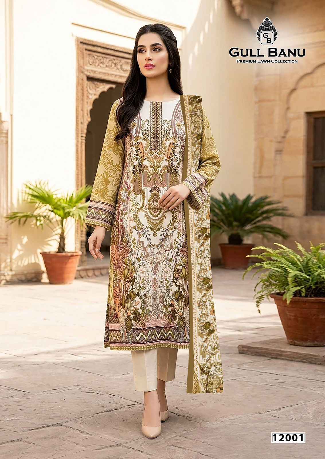 Gull Aahmed Gull Banu Vol 12 Cambric Cotton Dress Material 6 pcs Catalogue