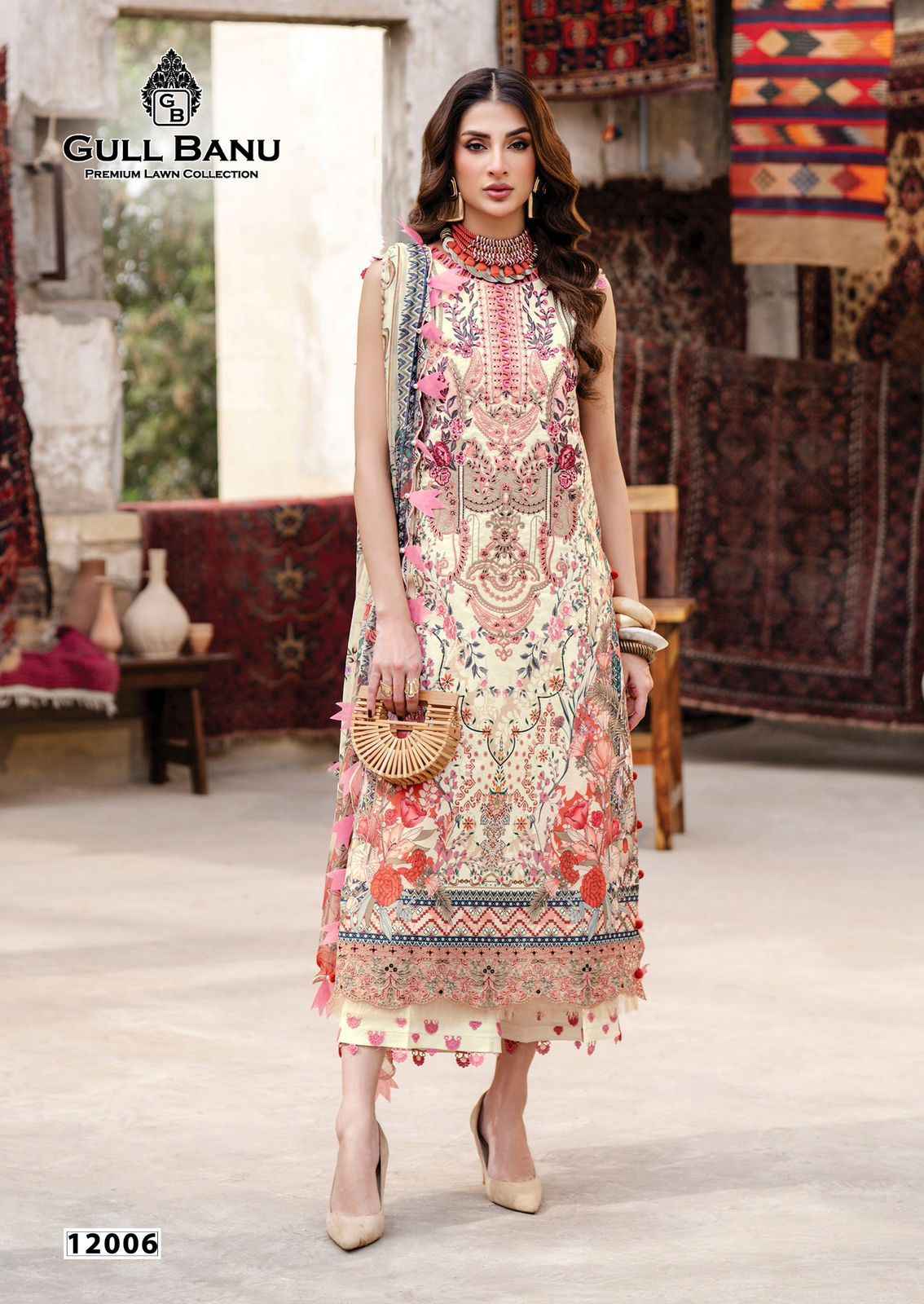 Gull Aahmed Gull Banu Vol 12 Cambric Cotton Dress Material 6 pcs Catalogue