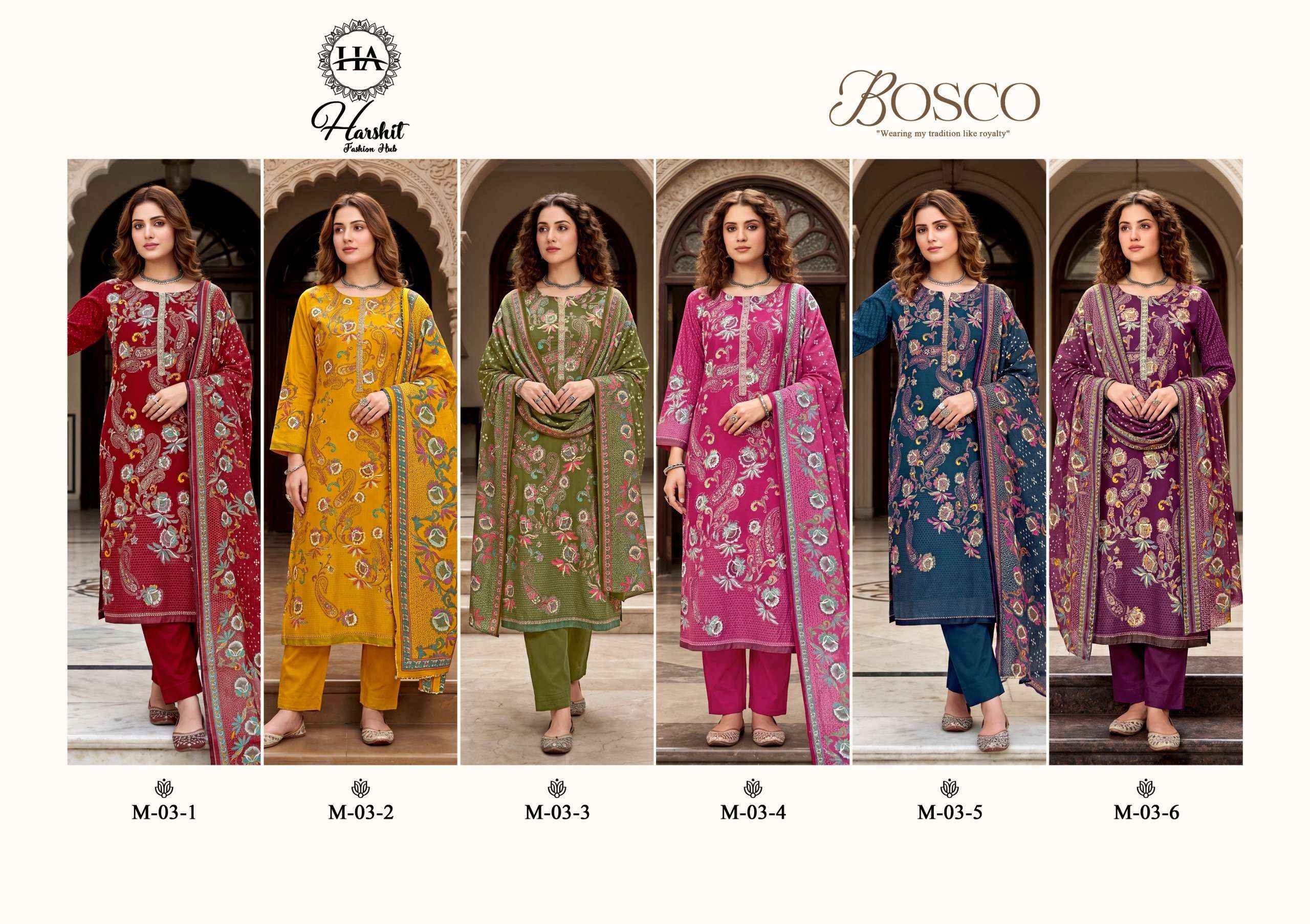 Harshit Fashion Bosco Jam Cotton Dress Material 6 pcs Catalogue