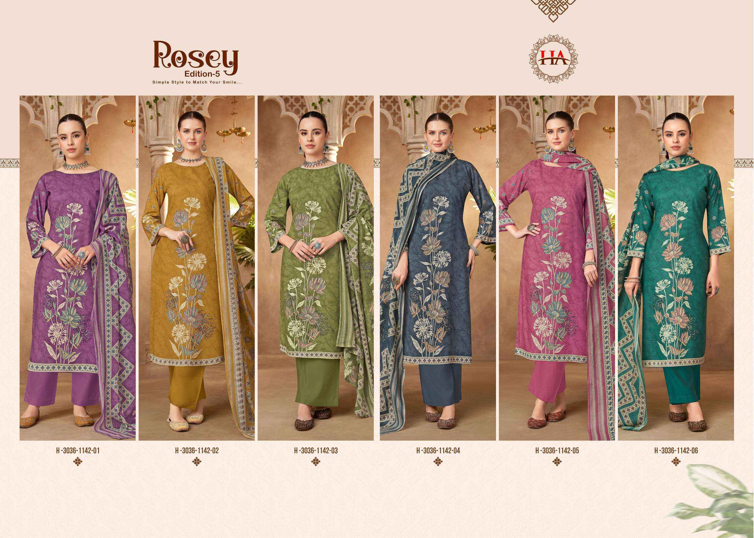 Harshit Fashion Rosey Edition 5 Jam Cotton Dress Material 6 pcs Catalogue