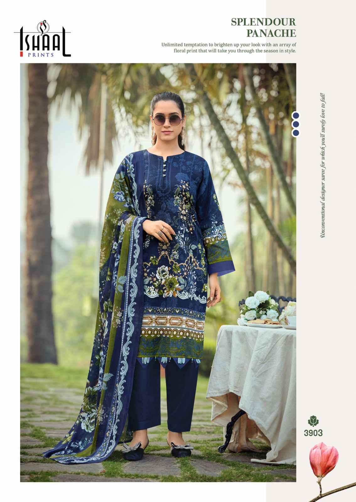 Ishaal Gulmohar Combo Lawn Cotton Dress Material 10 Pc Catalouge