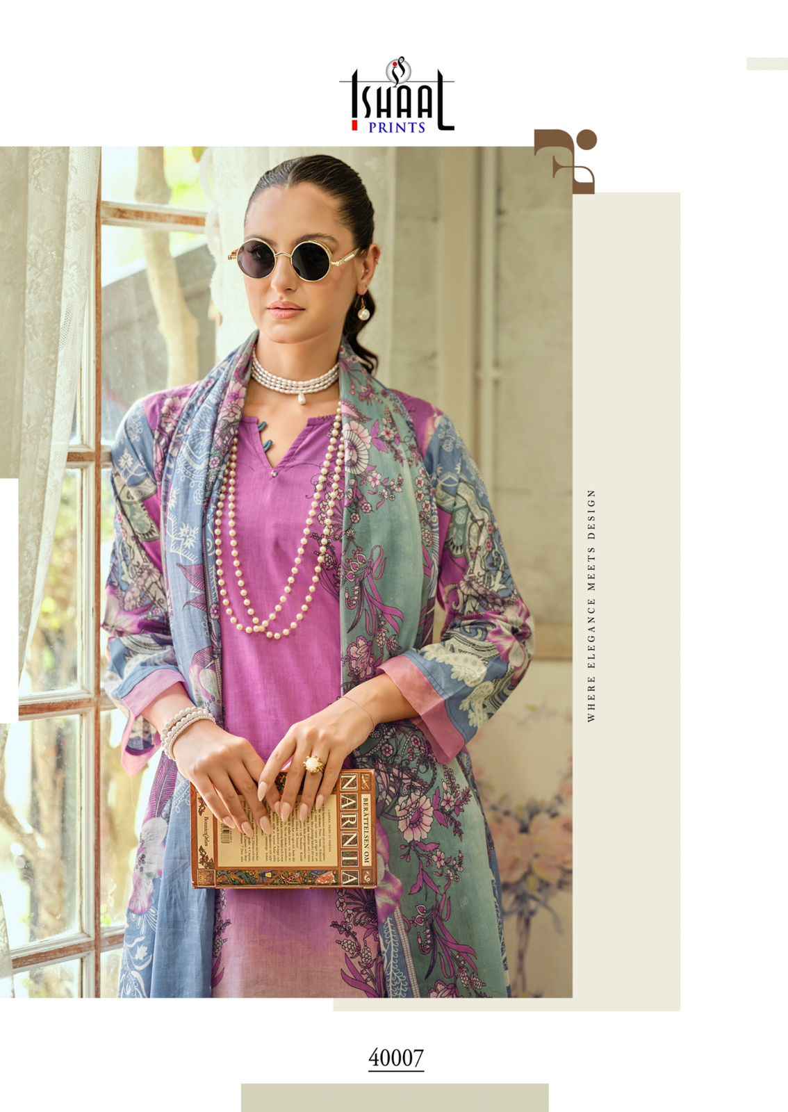 Ishaal Gulmohar Combo Lawn Cotton Dress Material 10 Pc Catalouge