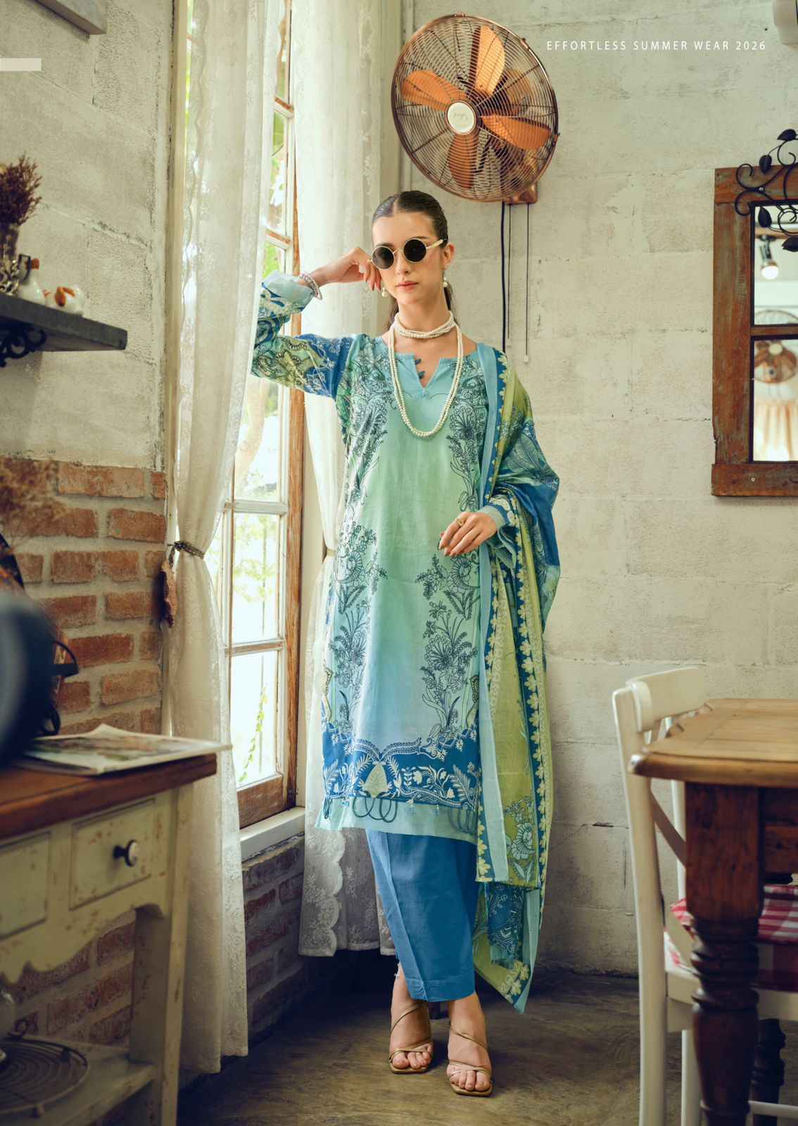 Ishaal Gulmohar Combo Lawn Cotton Dress Material 10 Pc Catalouge