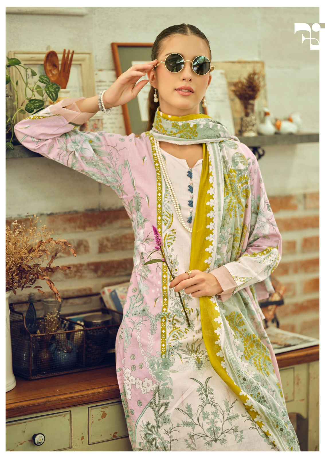Ishaal Gulmohar Combo Lawn Cotton Dress Material 10 Pc Catalouge