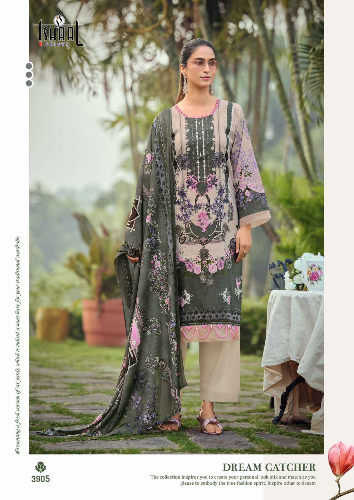 Ishaal Gulmohar Combo Lawn Cotton Dress Material 10 Pc Catalouge
