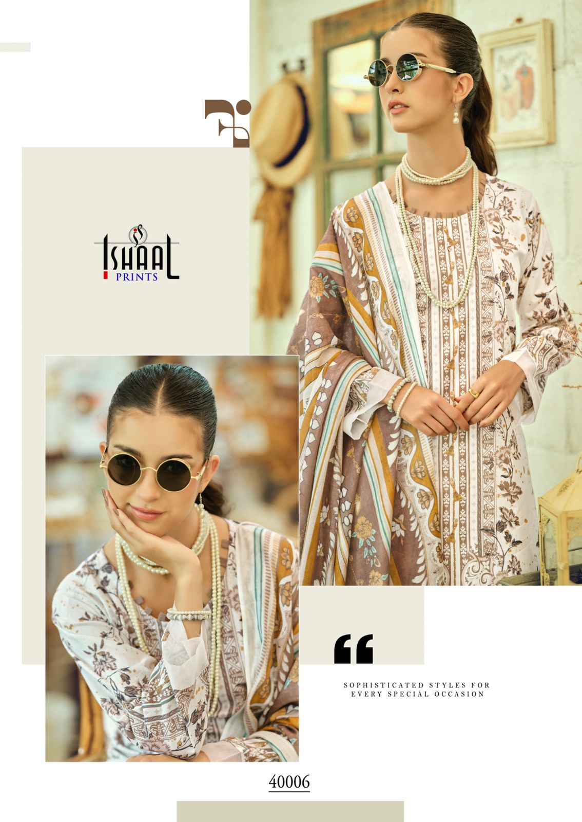 Ishaal Gulmohar Combo Lawn Cotton Dress Material 10 Pc Catalouge