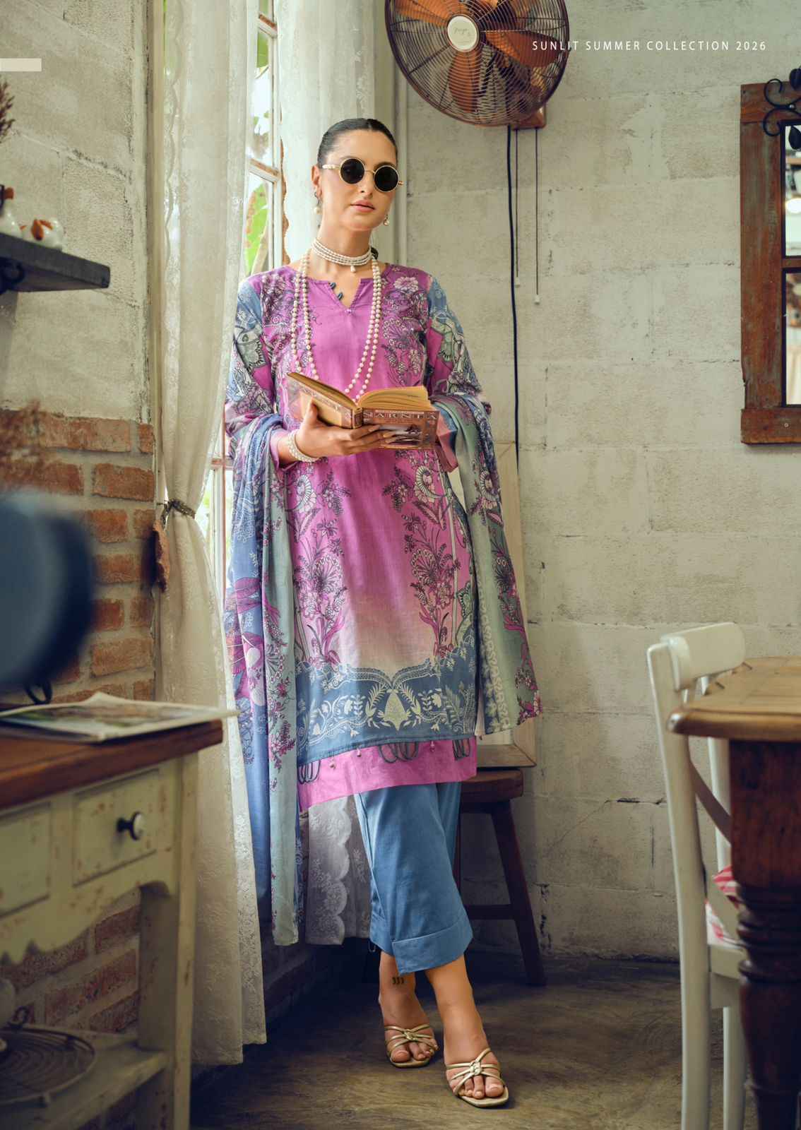 Ishaal Gulmohar Combo Lawn Cotton Dress Material 10 Pc Catalouge
